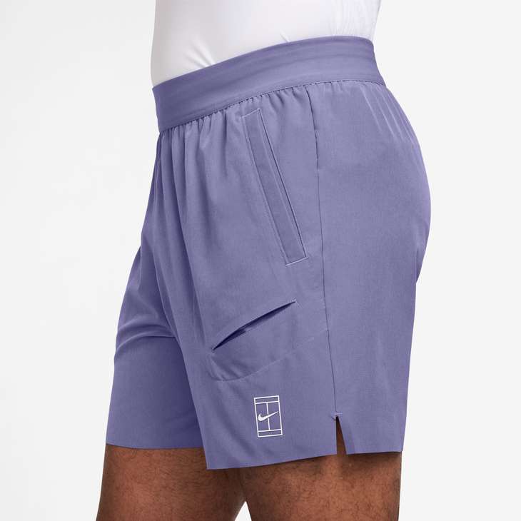 Nike Men's Court Advantage Dri-FIT 6" Tennis Shorts in Dusty Amethyst/White