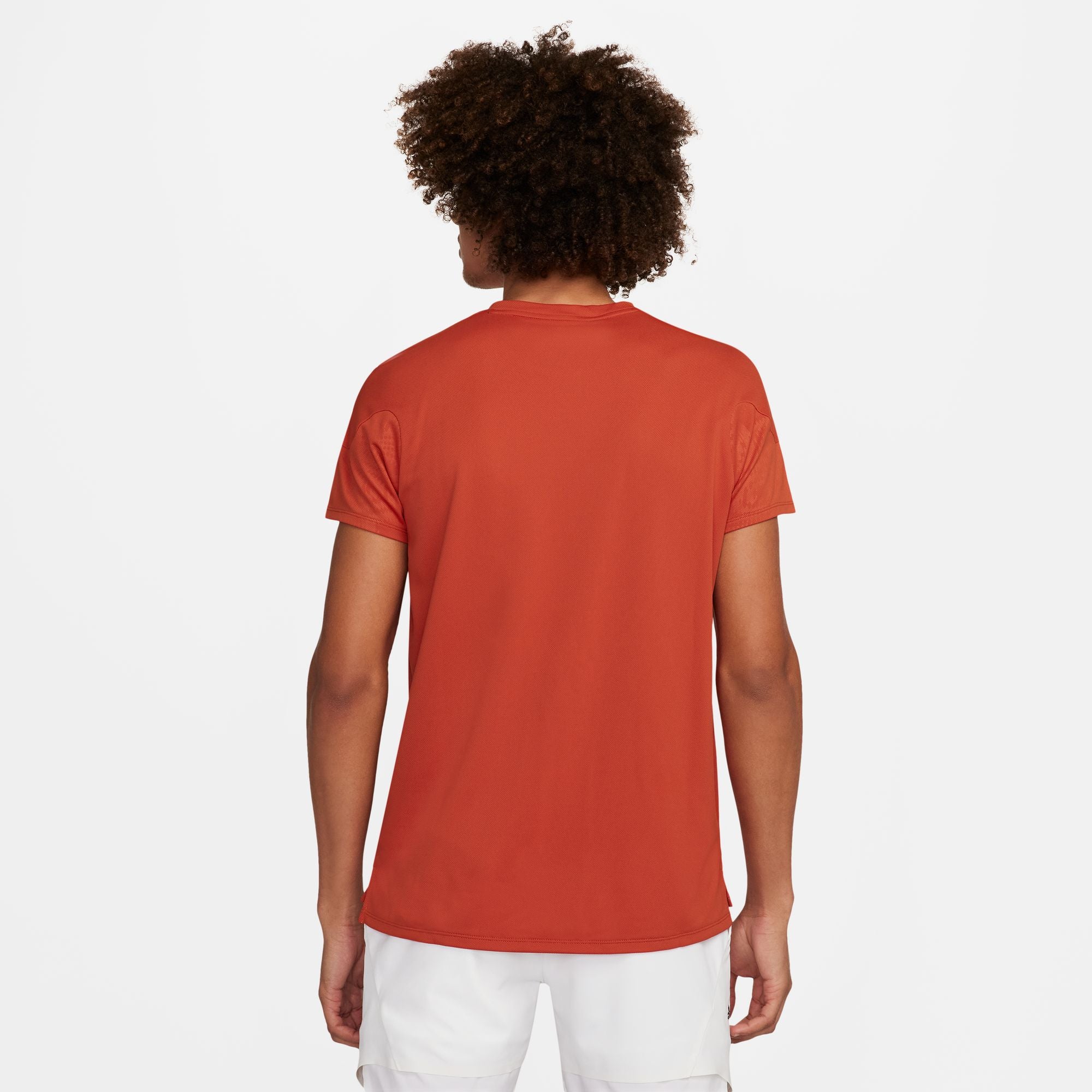 Nike Men's Court Slam Dri-FIT Tennis Top in Rust Factor/White