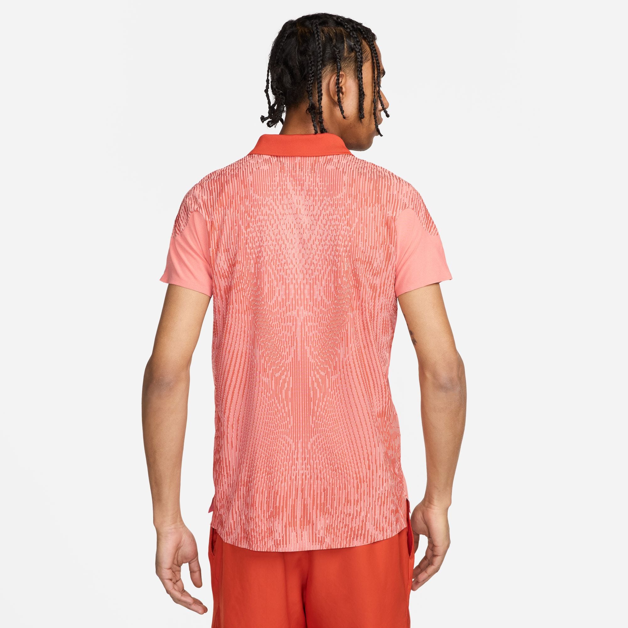 Nike Men's Court Advantage Slam Ultimate Polo in Pink Quartz/Rust Factor/White