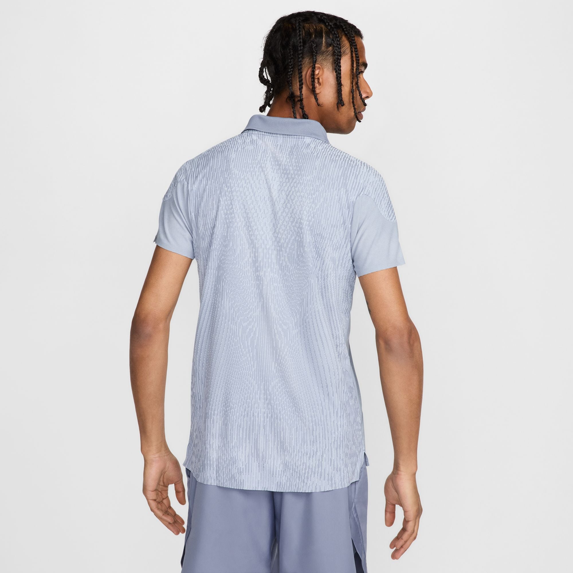 Nike Men's Court Advantage Slam Ultimate Polo in Lt Armory Blue/Ashen Slate/White