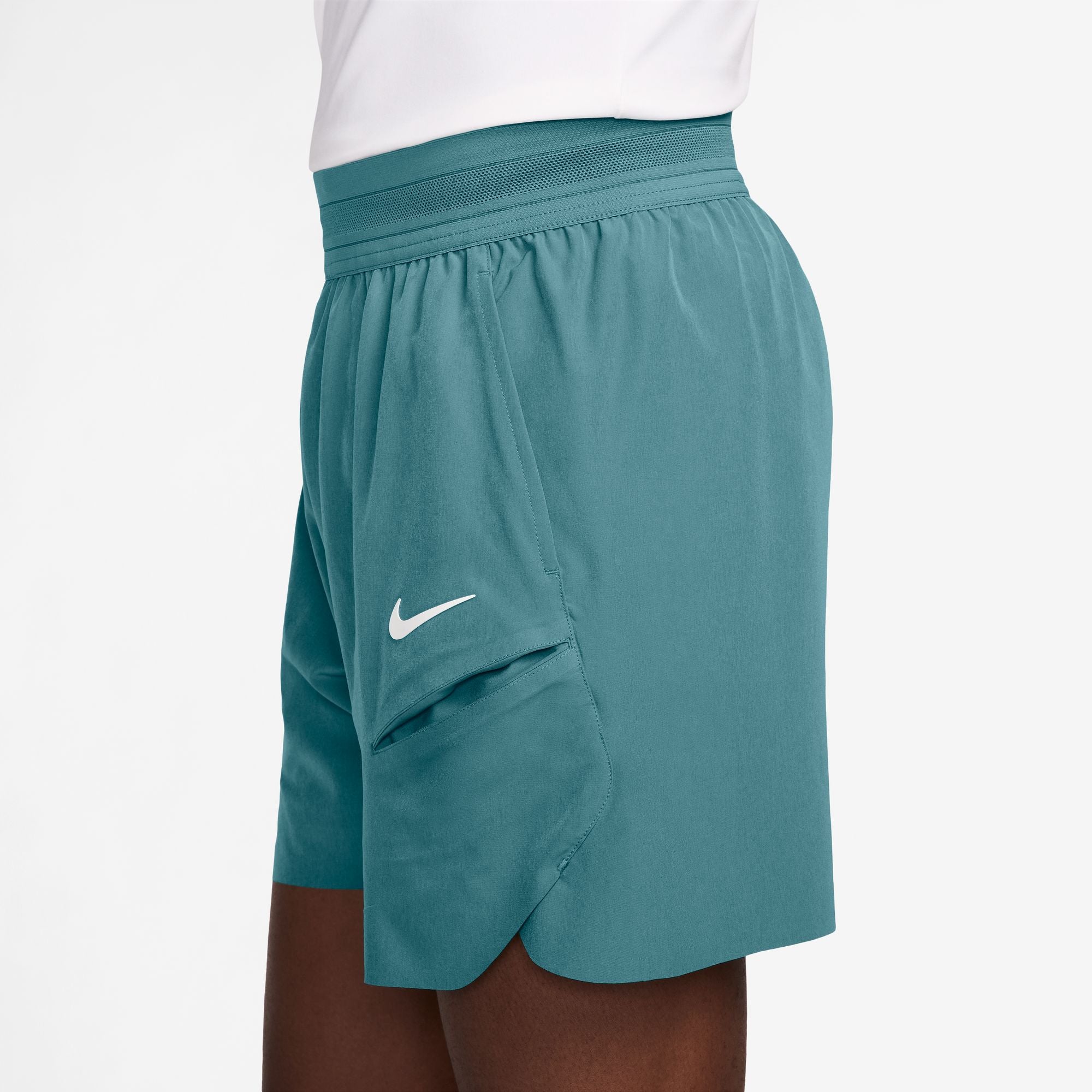 Nike Men's Court Slam Dri-FIT Tennis Shorts in Mineral Teal/High Voltage/White