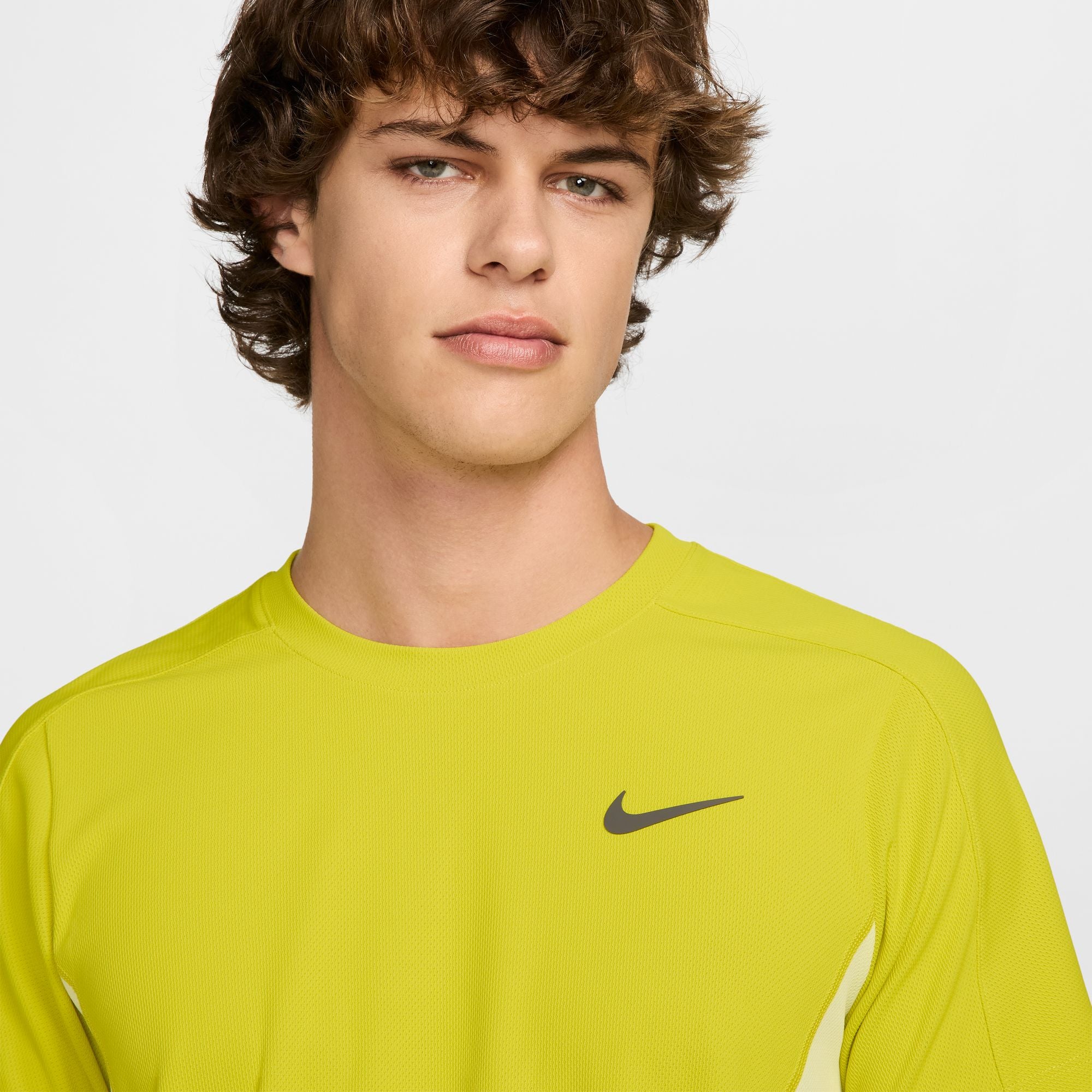 Nike Men's Court Slam Dri-FIT Tennis Top in High Voltage/Luminous Green/Medium Ash