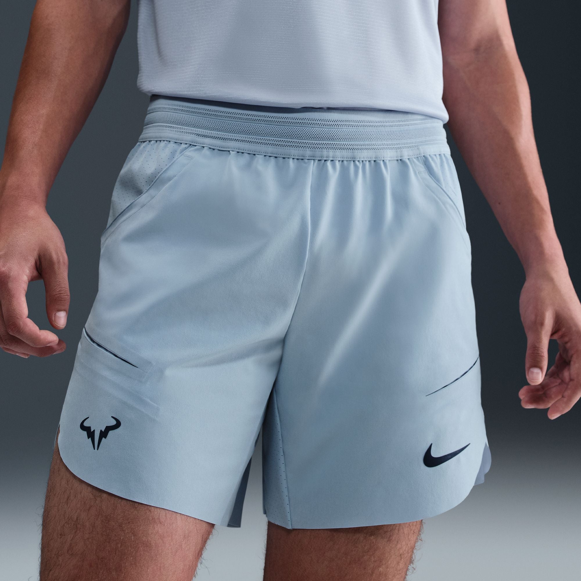 Nike Men's Rafa Dri-FIT ADV 7" Tennis Shorts in Lt Armory Blue/Midnight Navy