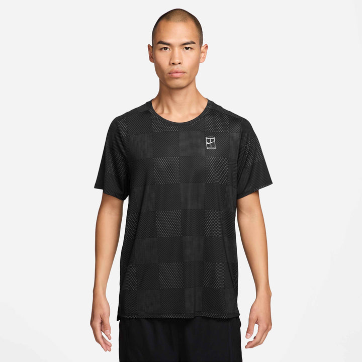 Nike Court Advantage Printed Tee in Black/White