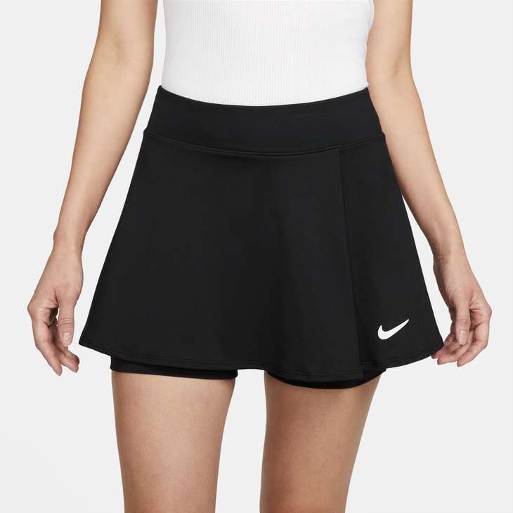 Nike Women's Court Dri-FIT Victory Flouncy Skirt in Black/White