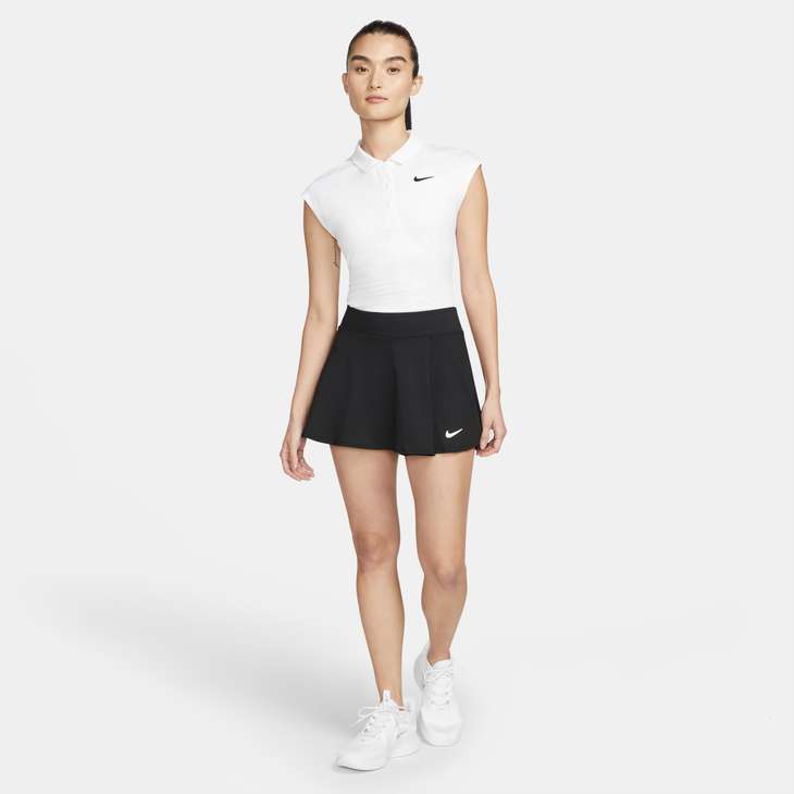 Nike Women's Court Dri-FIT Victory Flouncy Skirt in Black/White