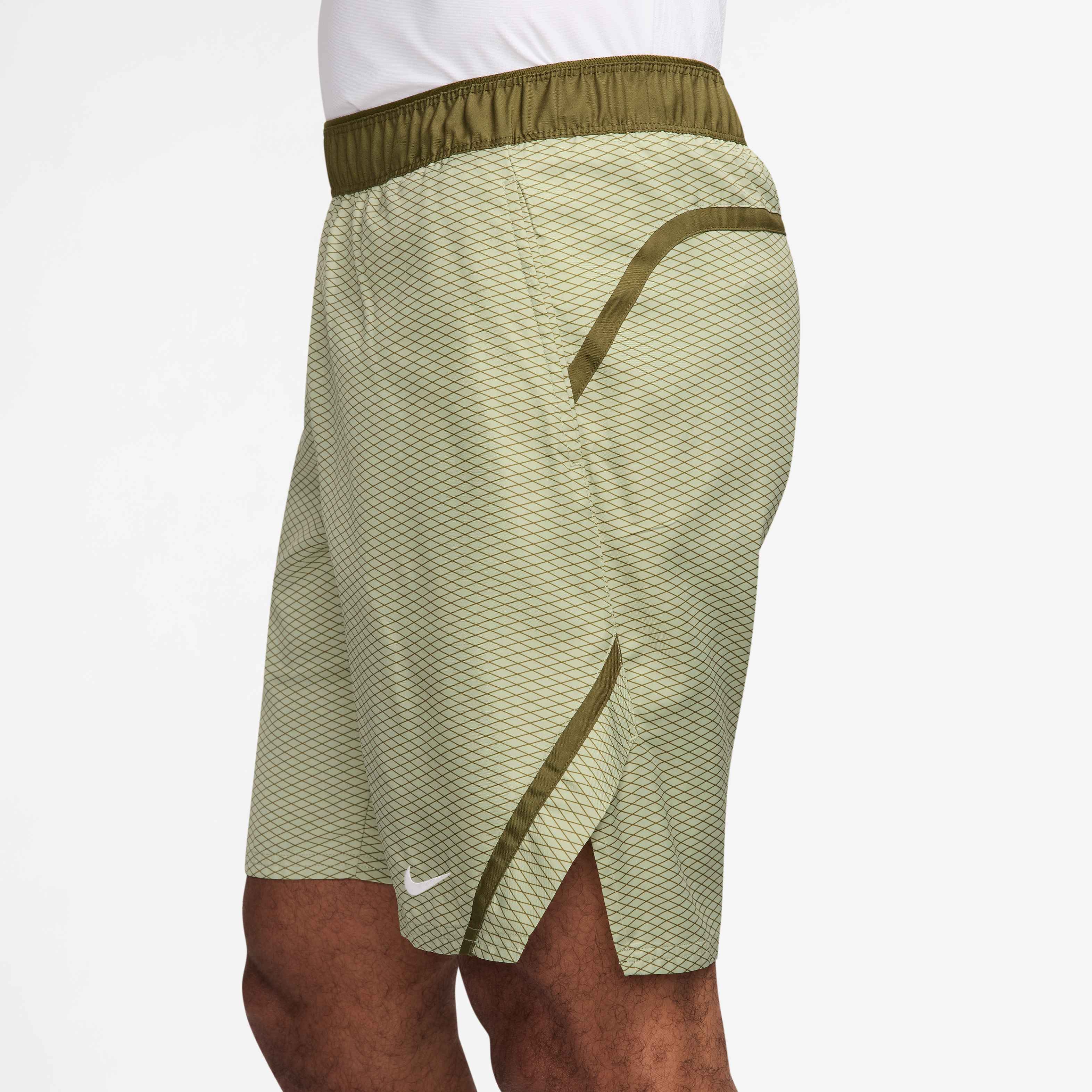 Nike Men's Court Victory Dri-FIT 7" Tennis Shorts in Olive Aura/White