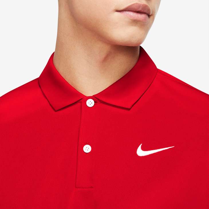 Nike Men's Court Dri-FIT Tennis Polo in University Red/White