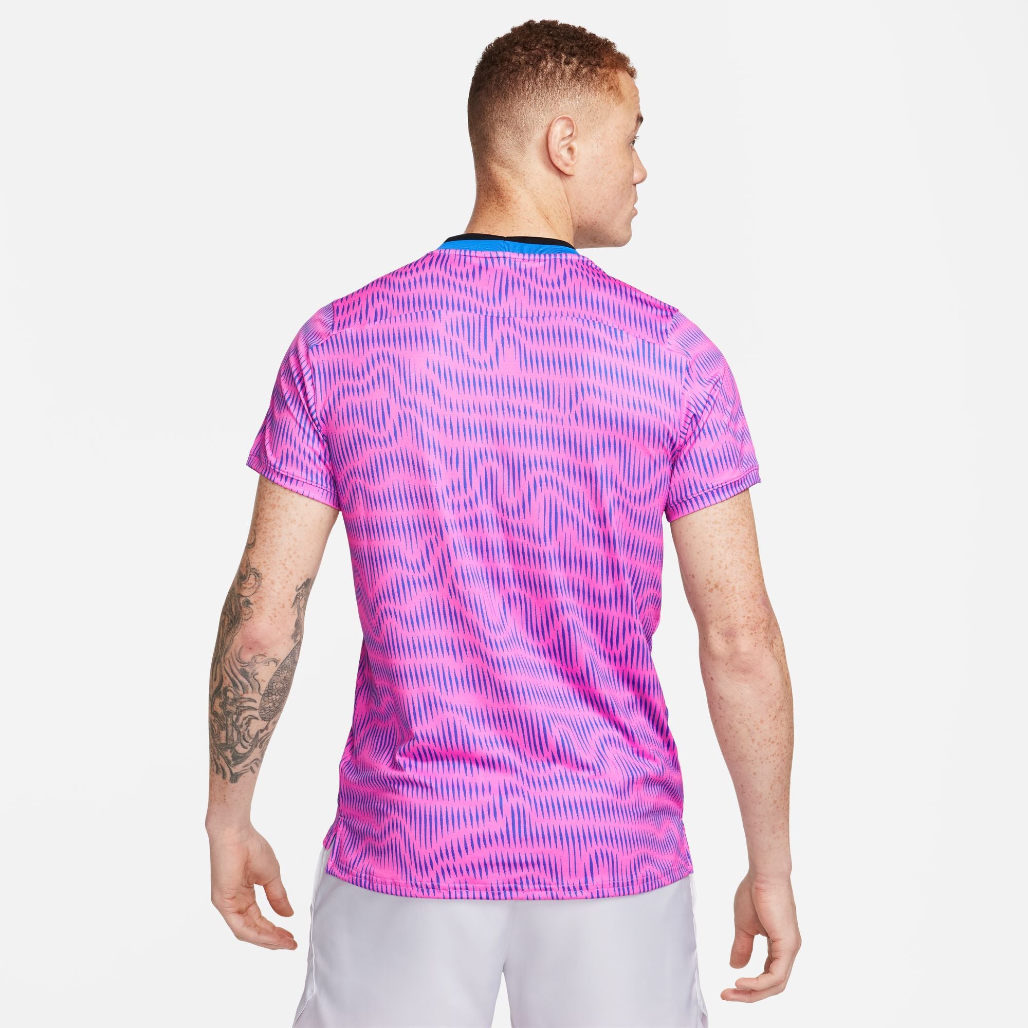 Nike Men's Court Dri-Fit Advantage Top in Playful Pink/Lt Photo Blue/White