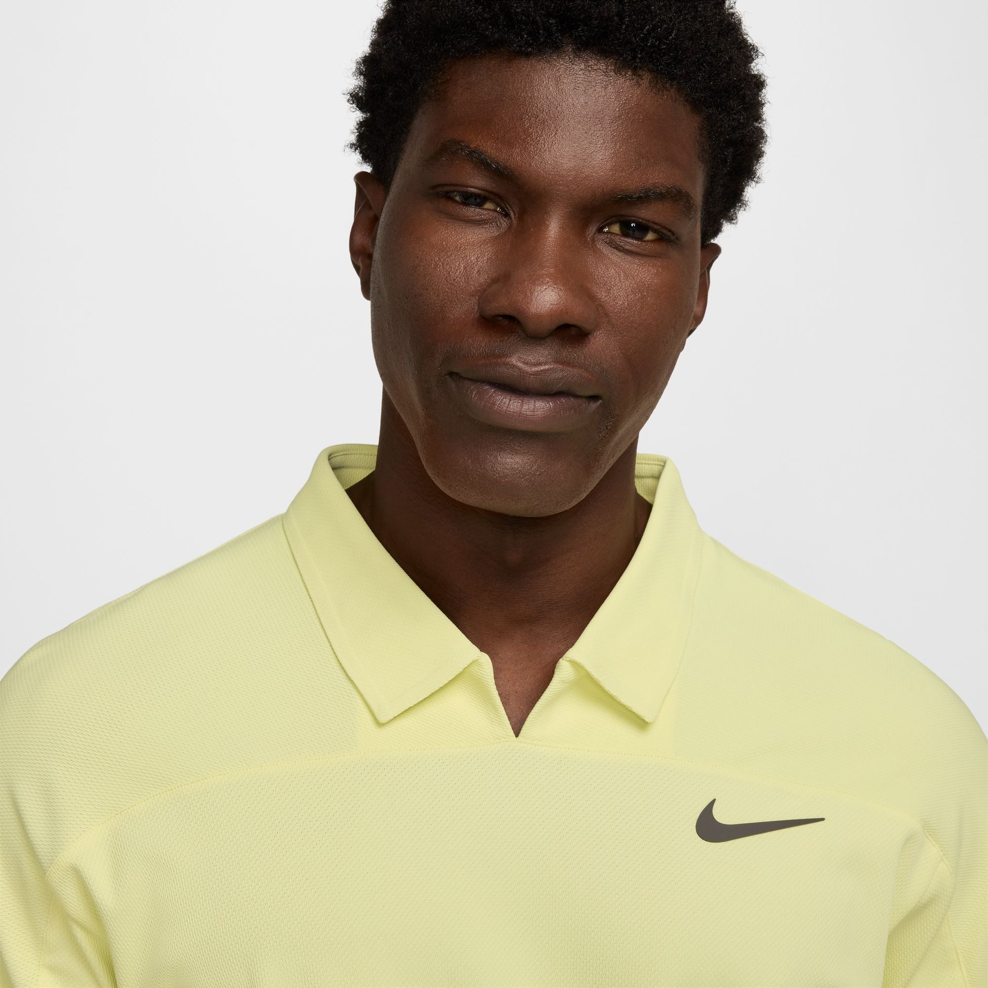 Nike Men's Court Slam Dri-FIT ADV Tennis Polo in Luminous Green/Medium Ash