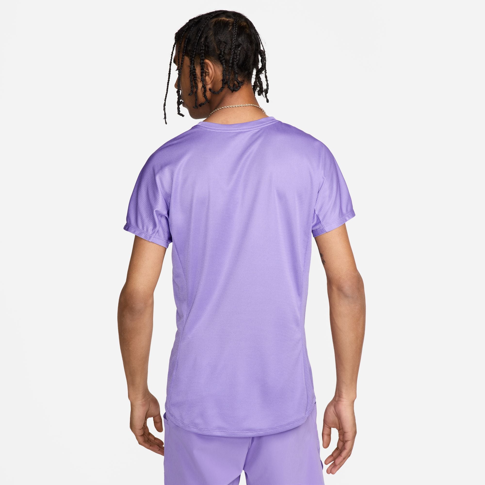 Nike Men's Rafa Challenger Dri-FIT Short-Sleeve Tennis Top in Space Purple/White