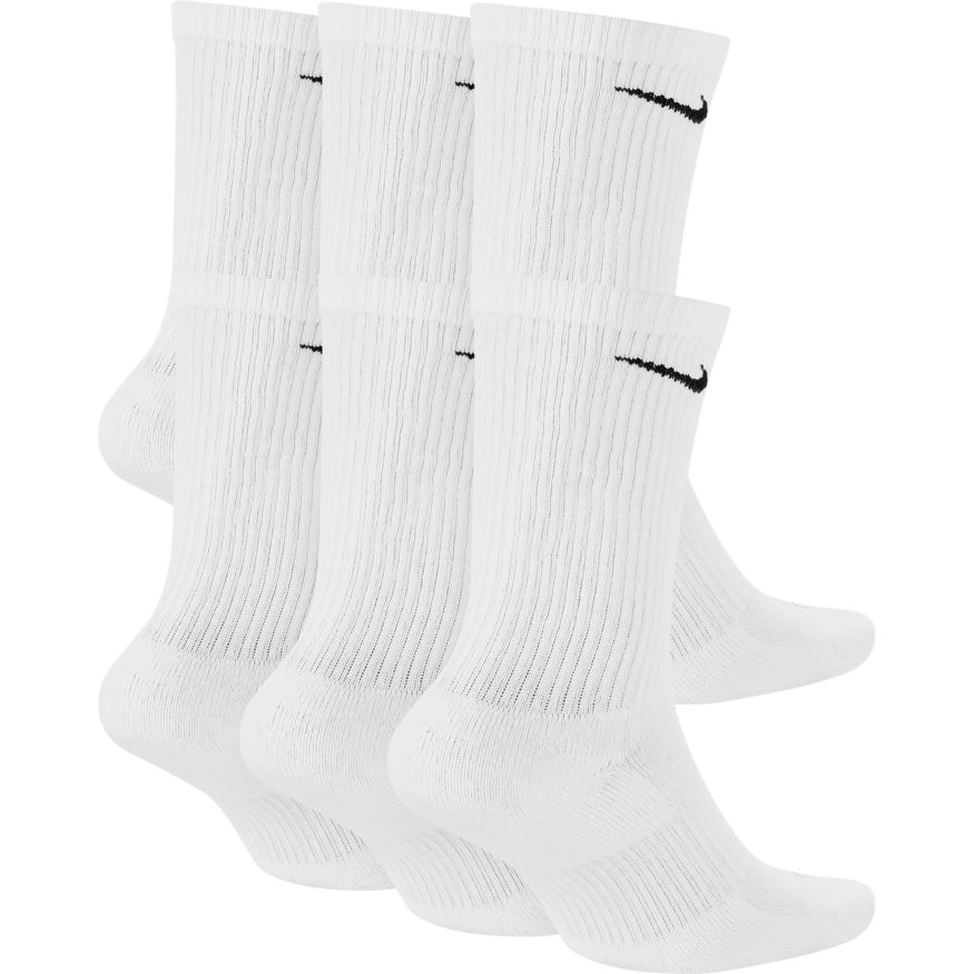 Nike Everyday Plus Cushioned Training Crew Socks (6 Pairs) in White/Black