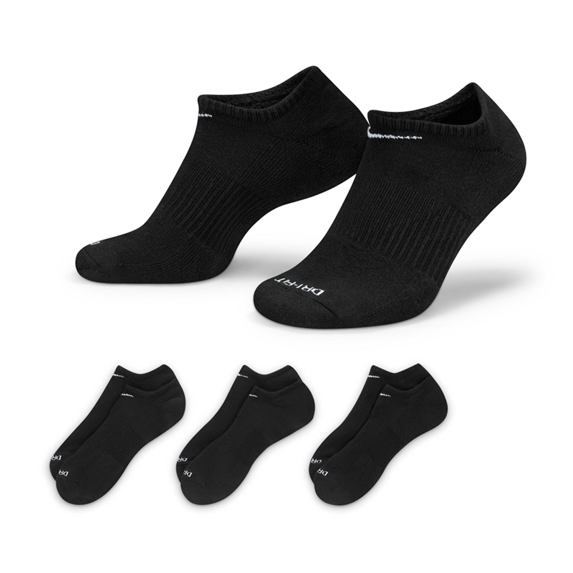 Nike Everyday Plus Cushioned Crew training socks (6 pairs) in Black/White