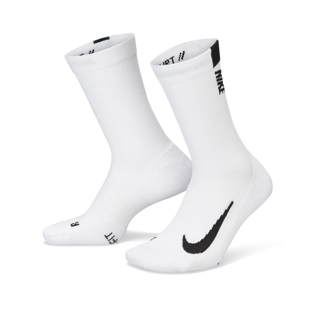 Nike Court Multiplier Max Crew Socks in White/Black (2 pairs)