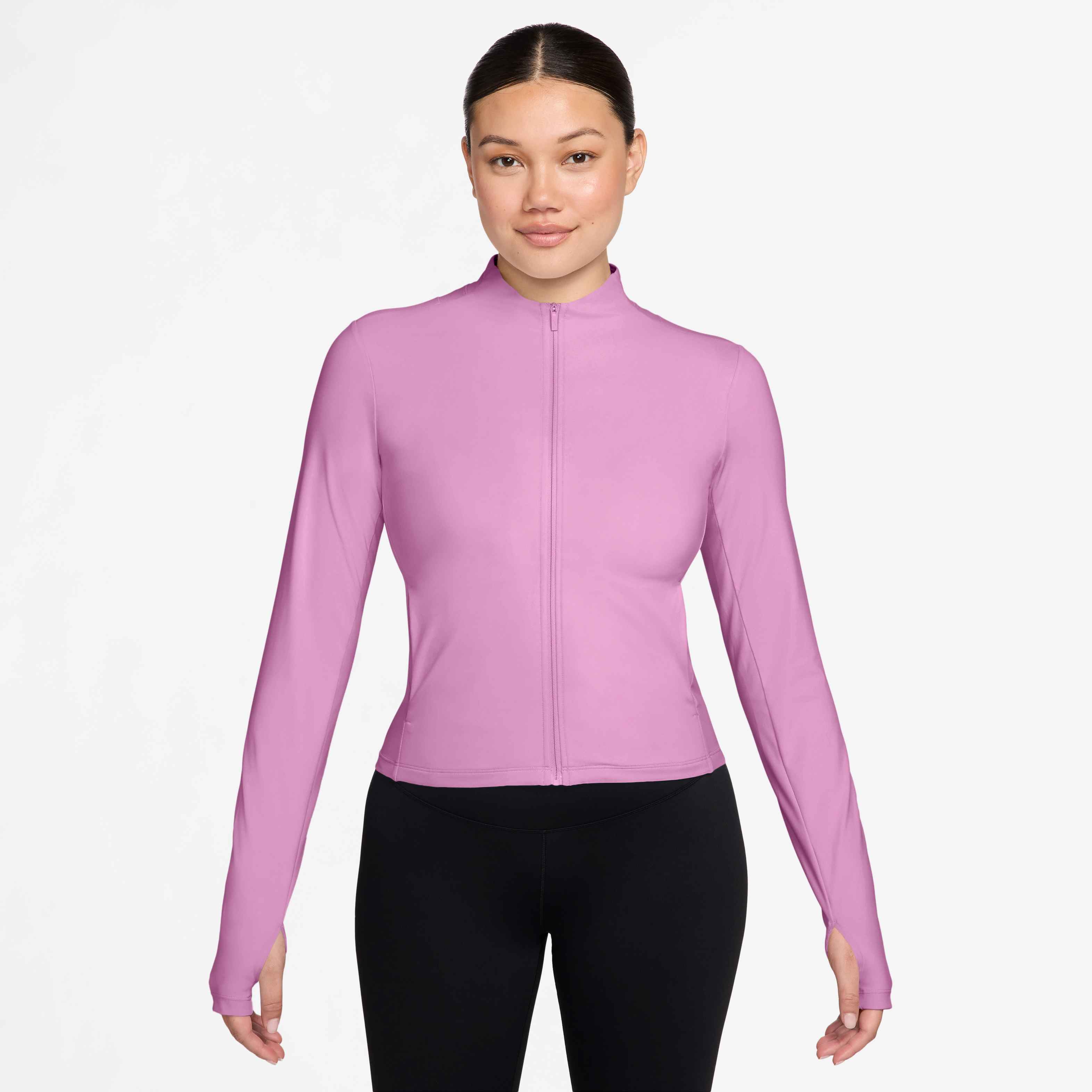 Nike Women's Zenvy Dri-FIT Full-Zip Jacket in Lt Magenta/White