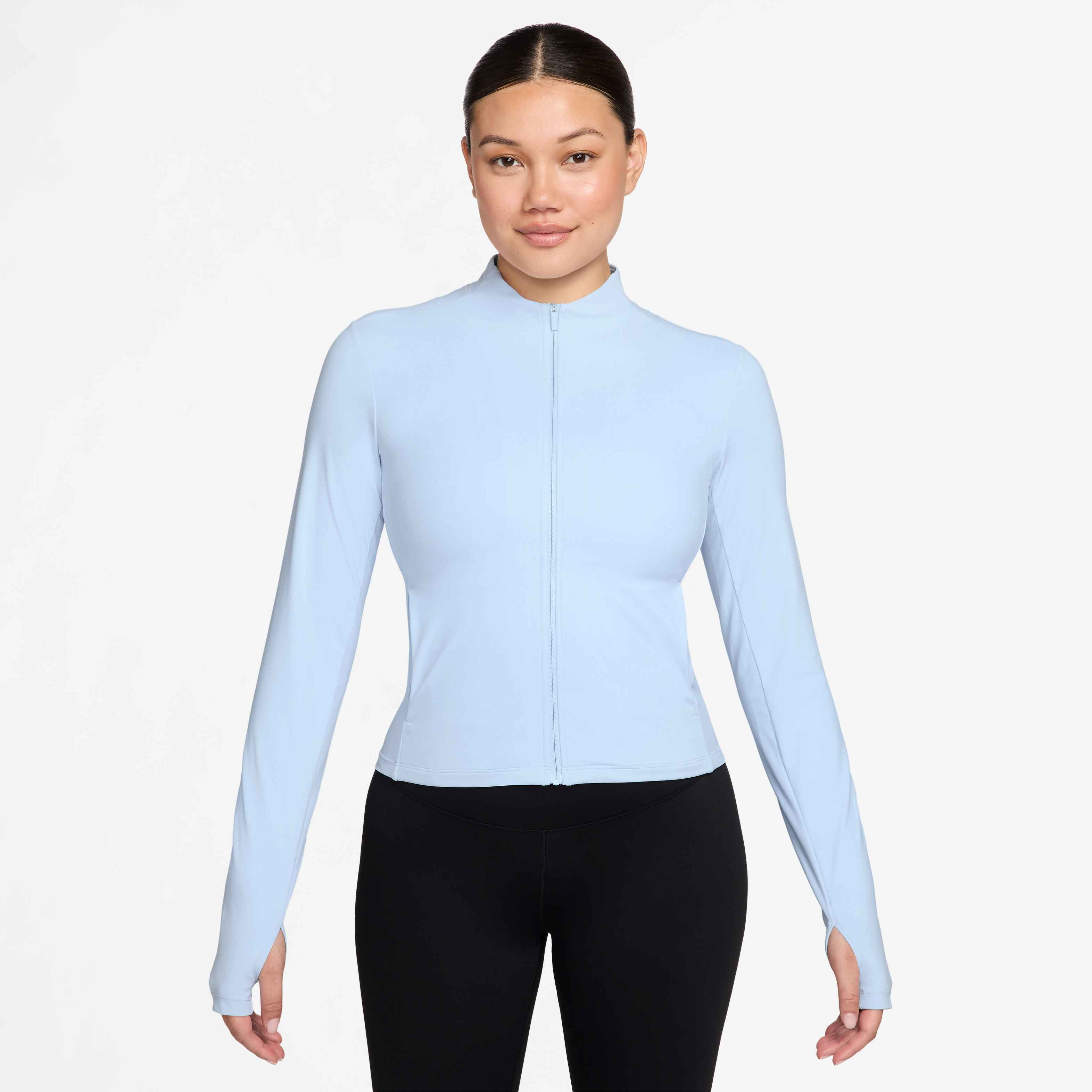Nike Women's Zenvy Dri-FIT Full-Zip Jacket in Hydrogen Blue/Cool Grey