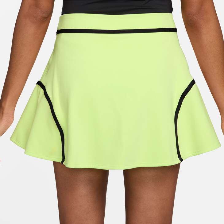 Nike Women's Court Advantage Dri-FIT High-Waisted Tennis Skirt in Lt Lemon Twist/Black