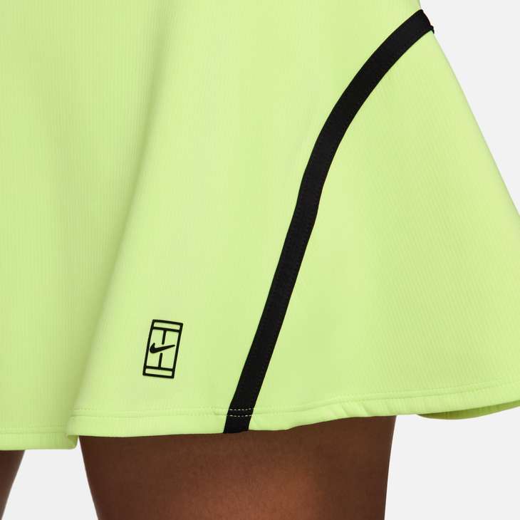 Nike Women's Court Advantage Dri-FIT High-Waisted Tennis Skirt in Lt Lemon Twist/Black