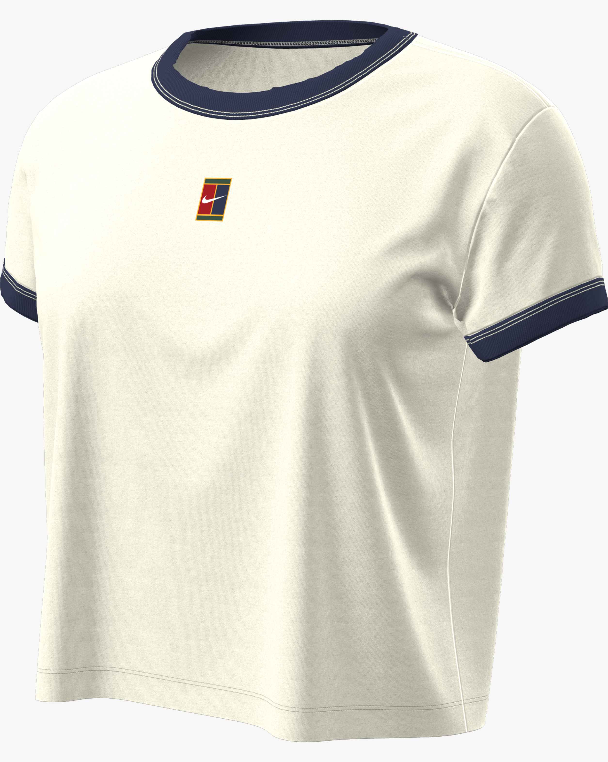Nike Women's Heritage Short-Sleeve Tennis T-Shirt in Sail/Midnight Navy
