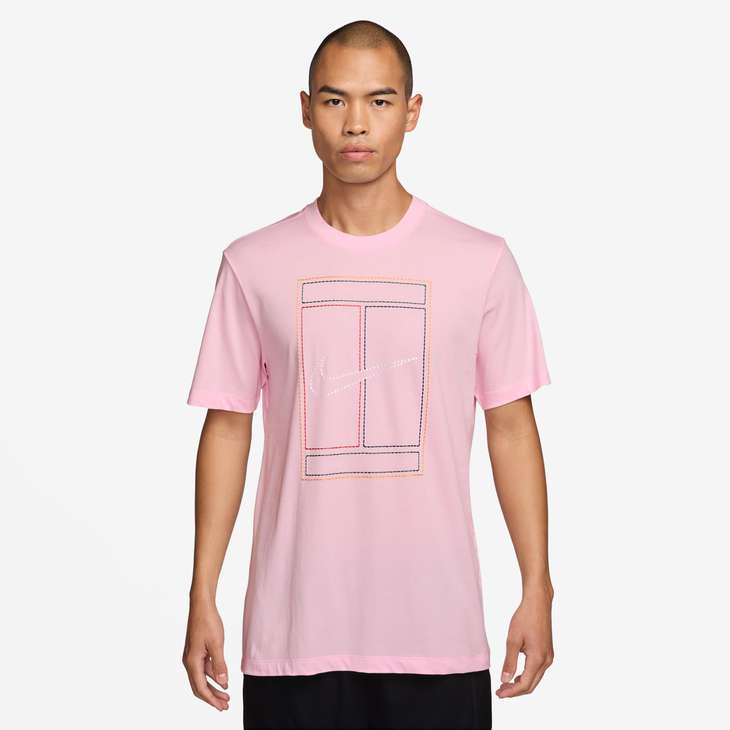 Nike Men's Court Heritage T-Shirt in Pink Foam