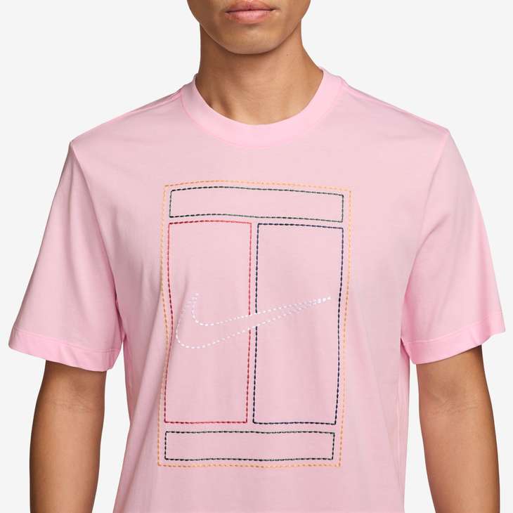 Nike Men's Court Heritage T-Shirt in Pink Foam