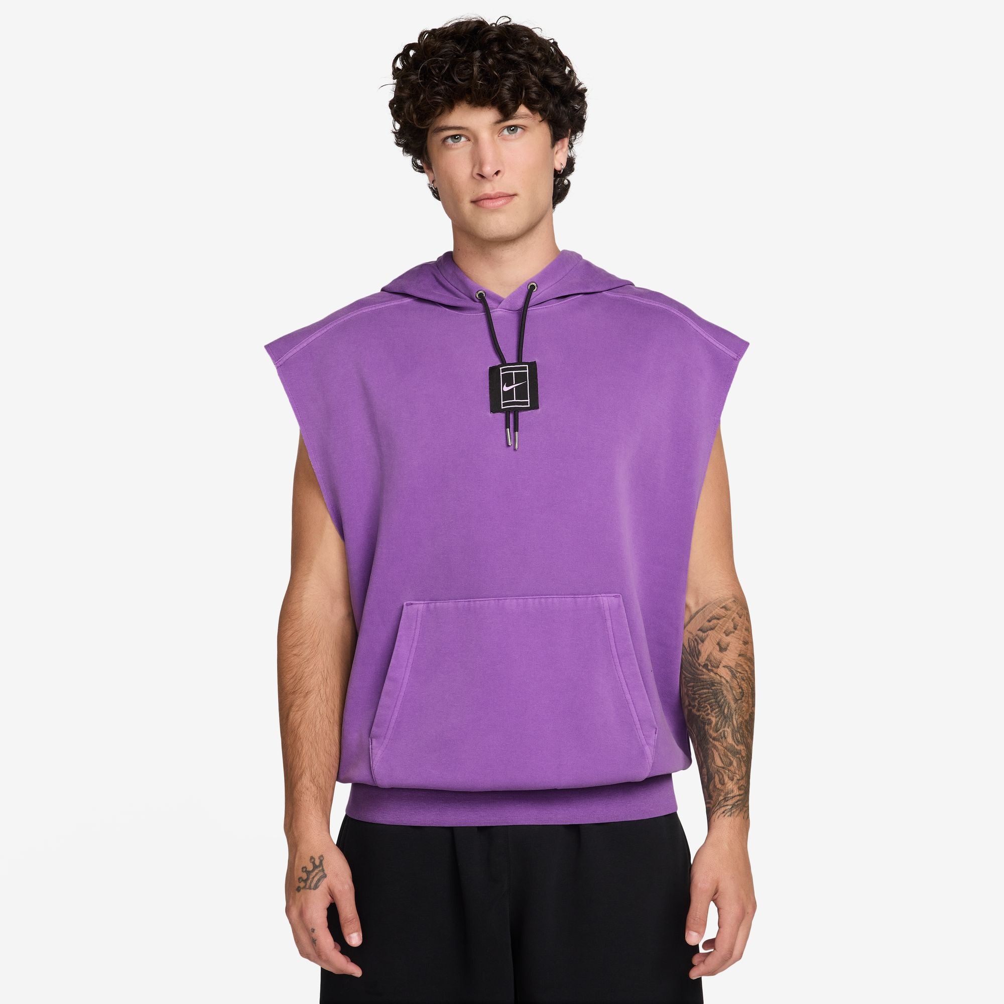 Nike Men's Court Paris Slam Sleeveless Hoody in Bright Violet