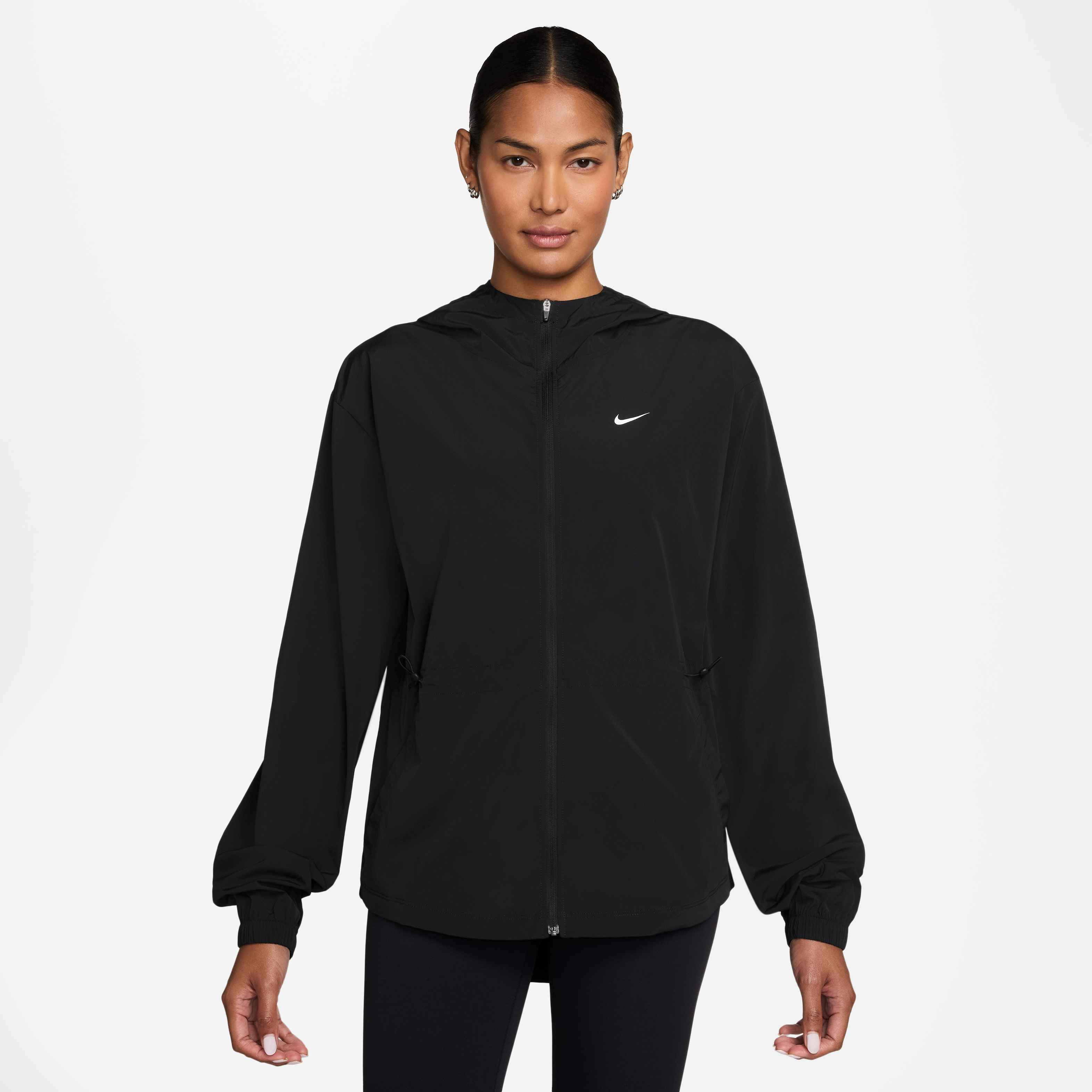 Nike Women's One UV Hooded Training Jacket in Black/White