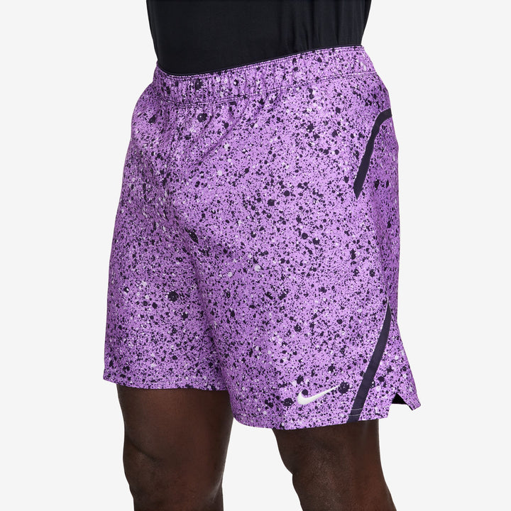 Nike Court Victory 7 Inch Printed Short in Bright Violet/Purple Dynasty/White