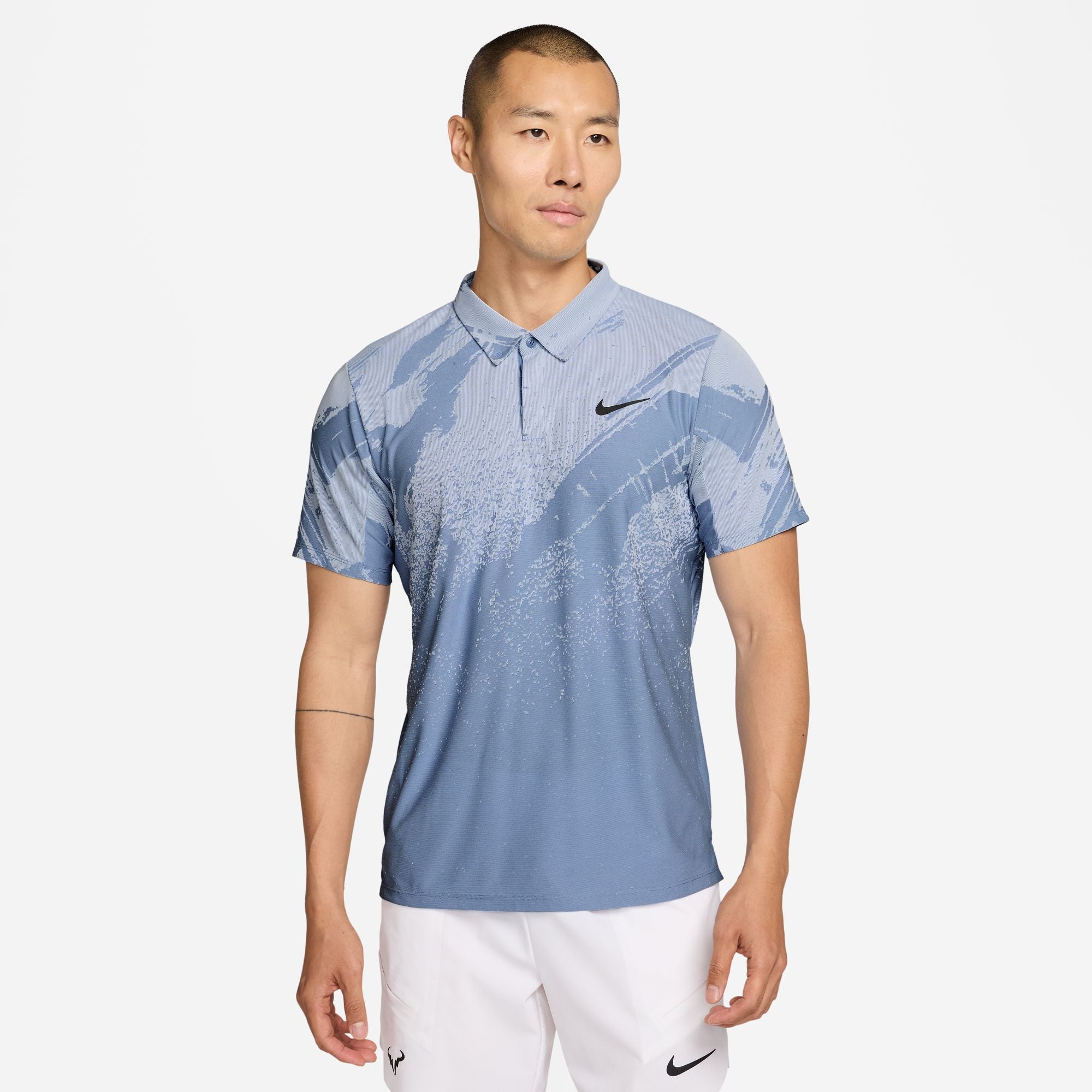 Nike Men's Court Slam Dri-FIT ADV Tennis Polo in Work Blue/Hydrogen Blue/Black