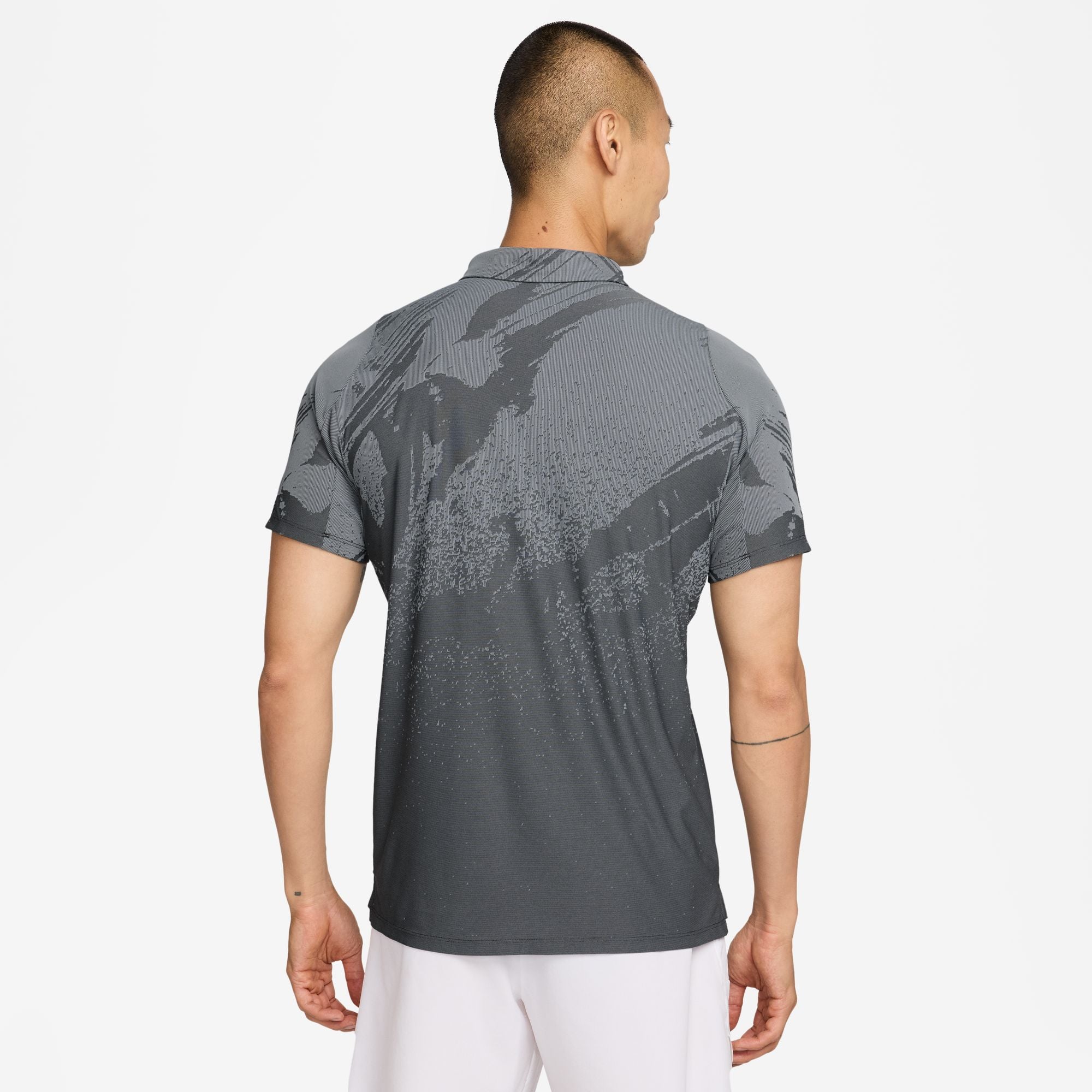 Nike Men's Court Slam Dri-FIT ADV Tennis Polo in Anthracite/Cool Grey/White