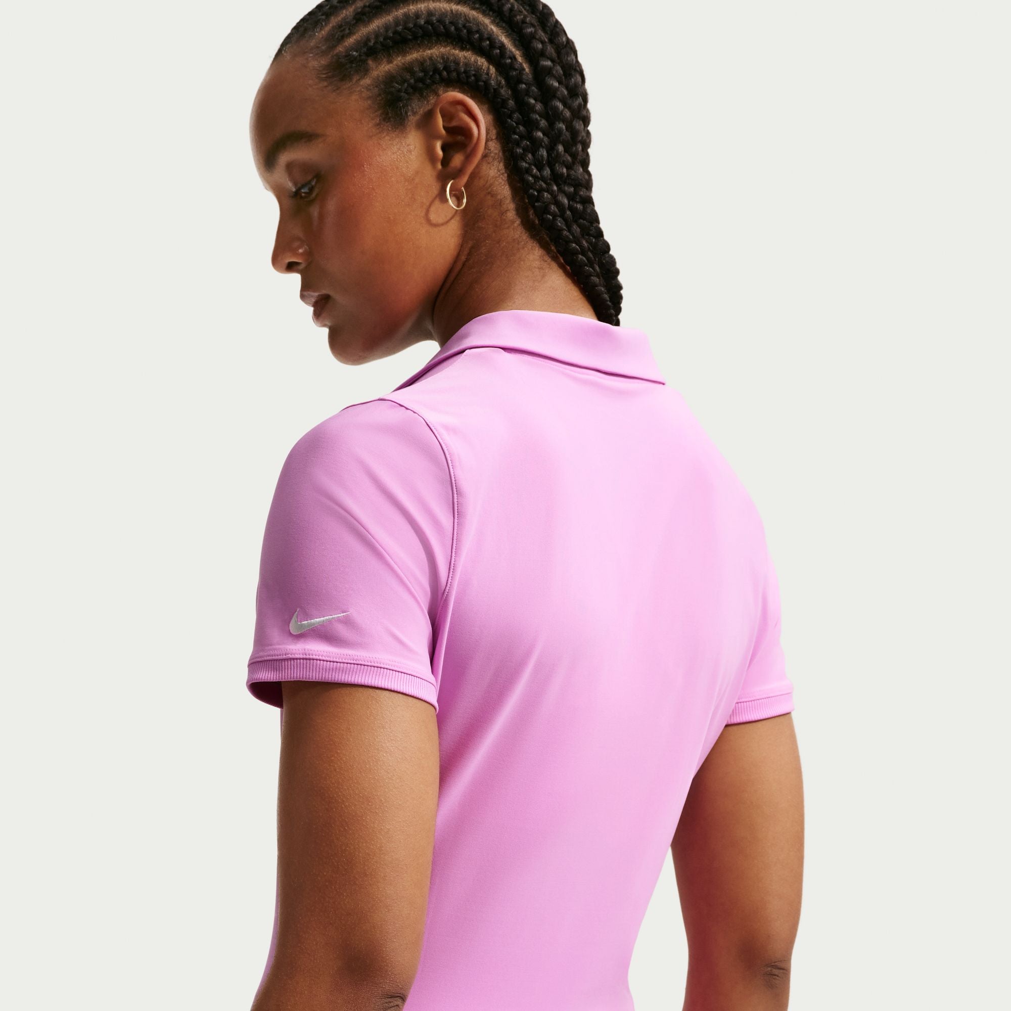 Nike Women's Summer Victory Polo Dress in Lt Magenta/White