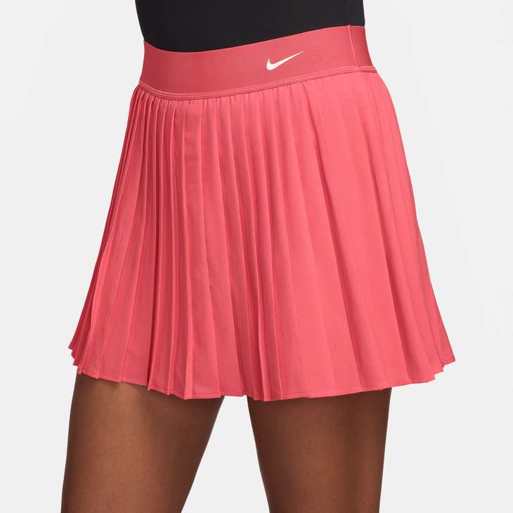 Nike Women's Victory Dri-FIT High-Waisted Tennis Skirt in Sea Coral/White