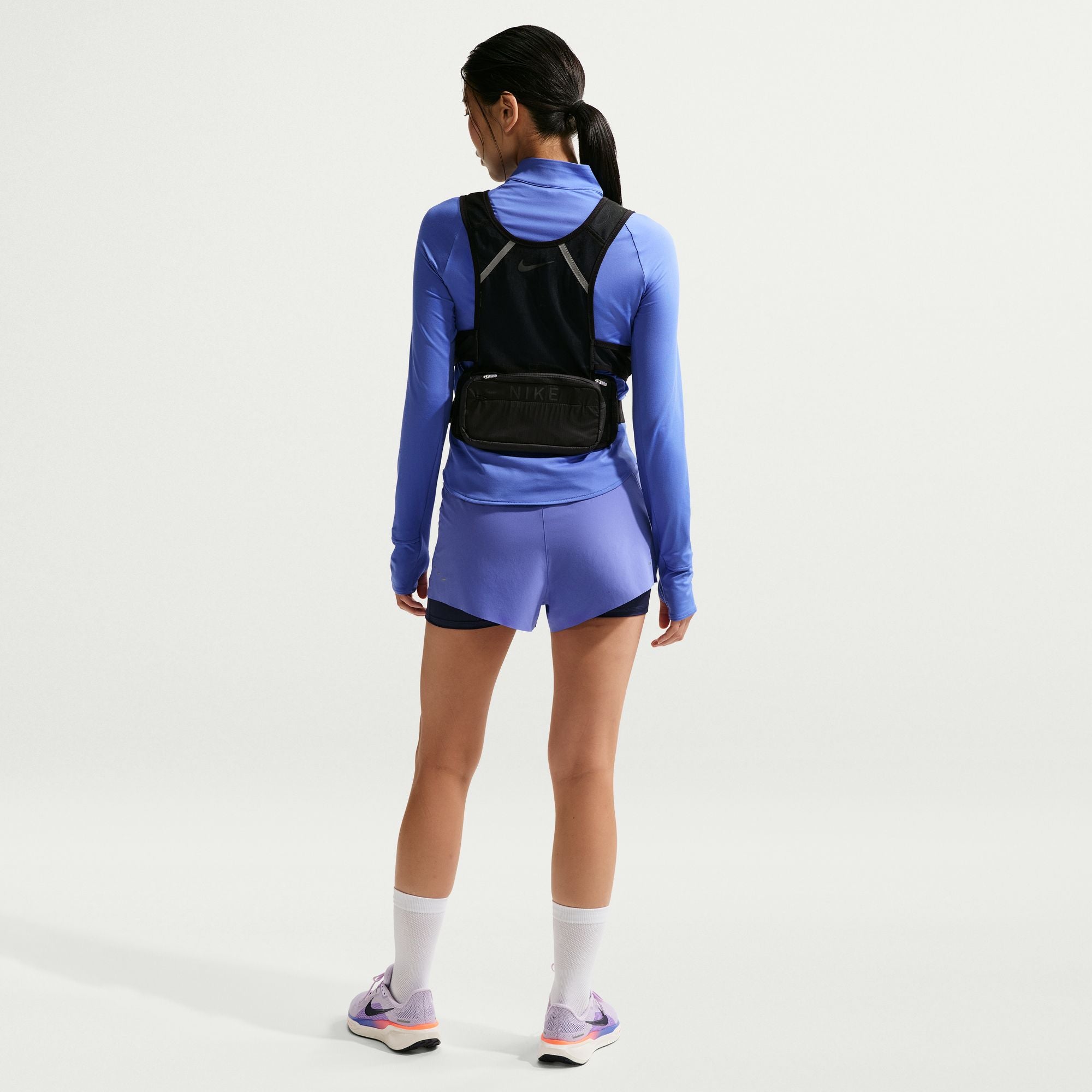 Nike Women's Swift Dri-FIT UV 1/4-Zip Running Top in Sapphire/Reflective Silv
