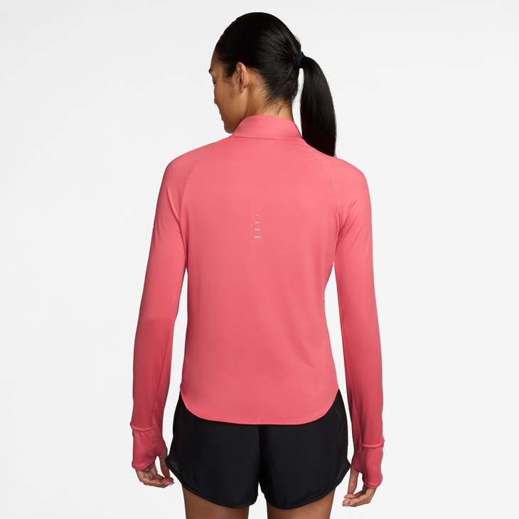 Nike Women's Swift Dri-FIT UV 1/4-Zip Running Top in Sea Coral/Reflective Silv