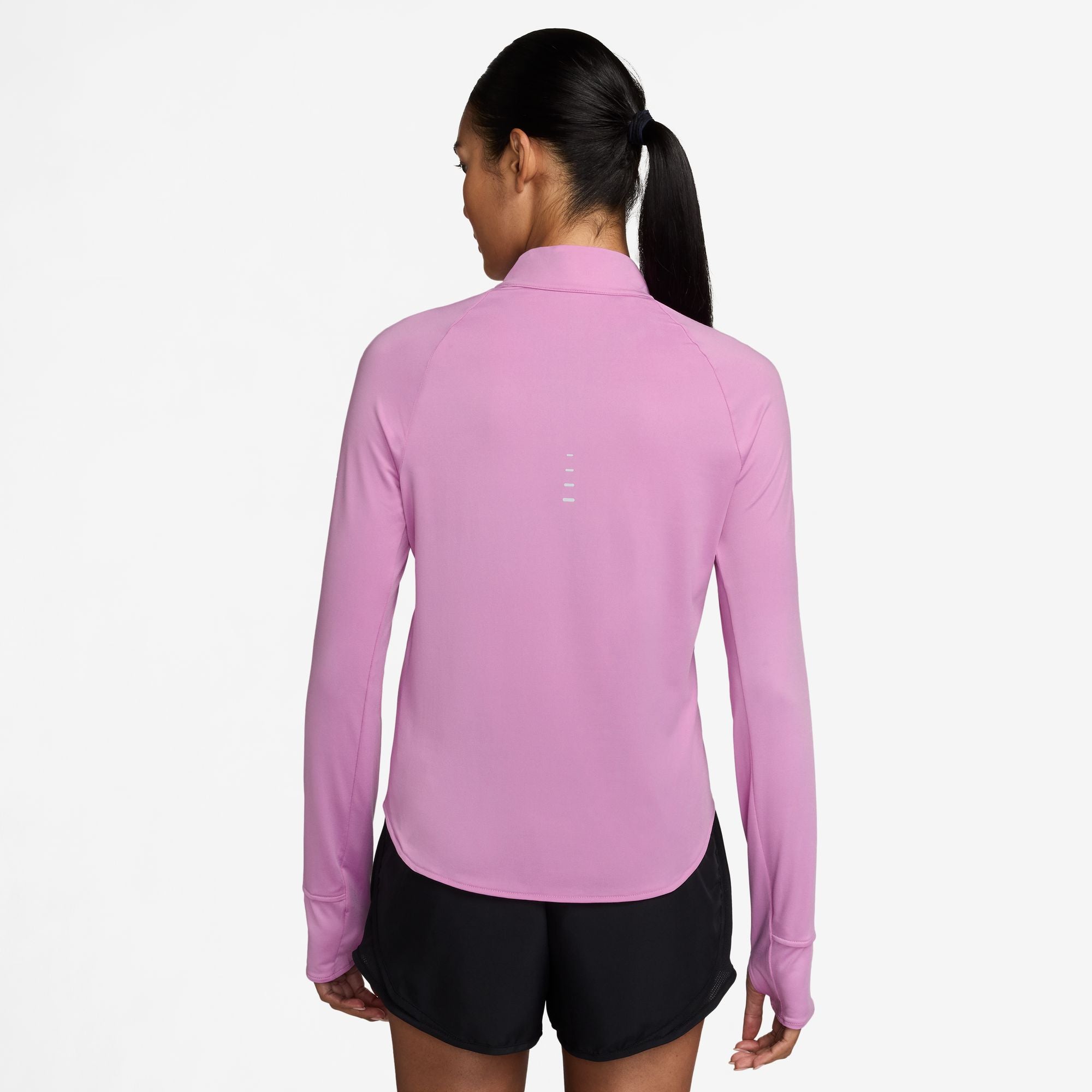 Nike Women's Swift Dri-FIT UV 1/4-Zip Running Top in Lt Magenta/Reflective Silv