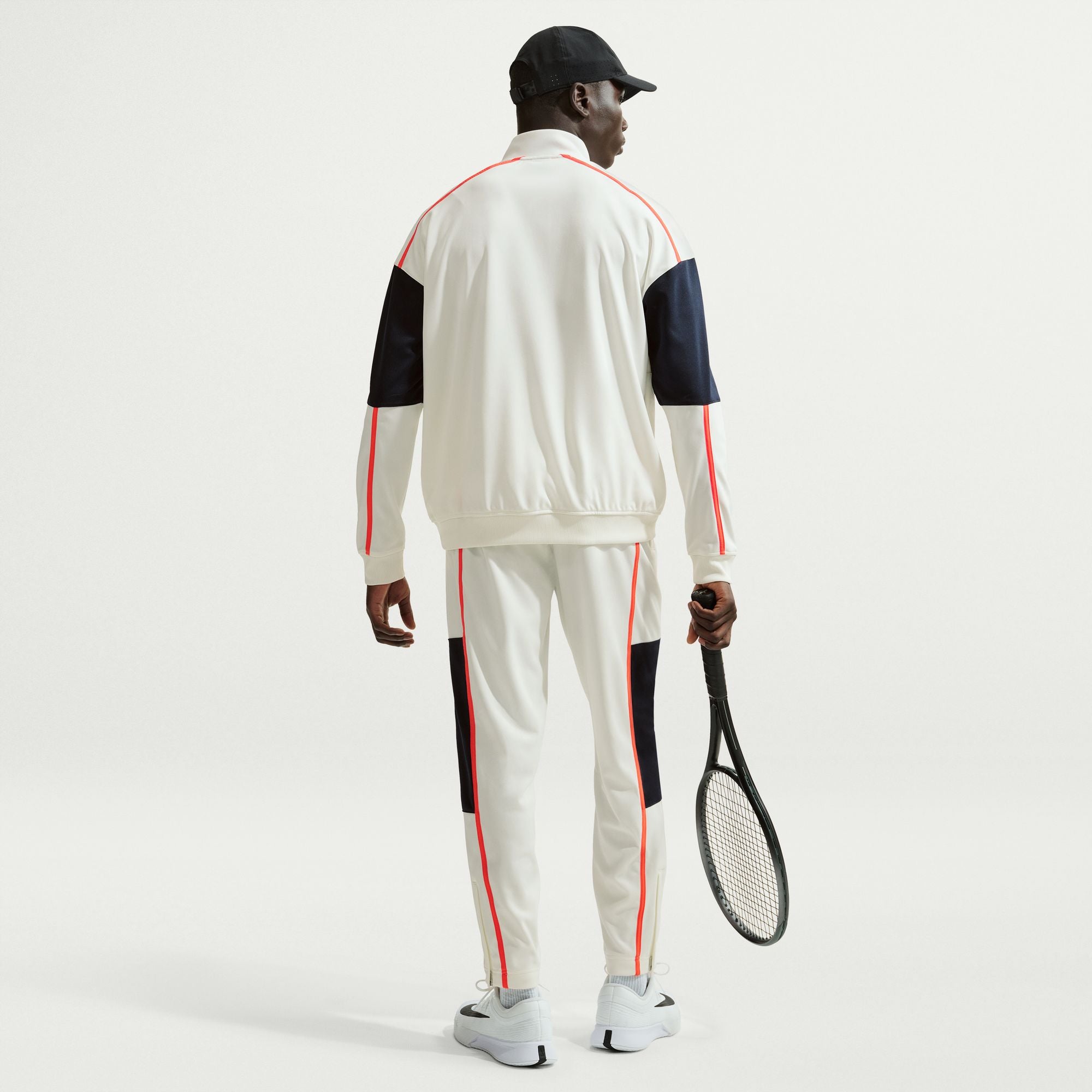 Nike Men's Court Heritage Tennis Jacket in Sail/Turf Orange