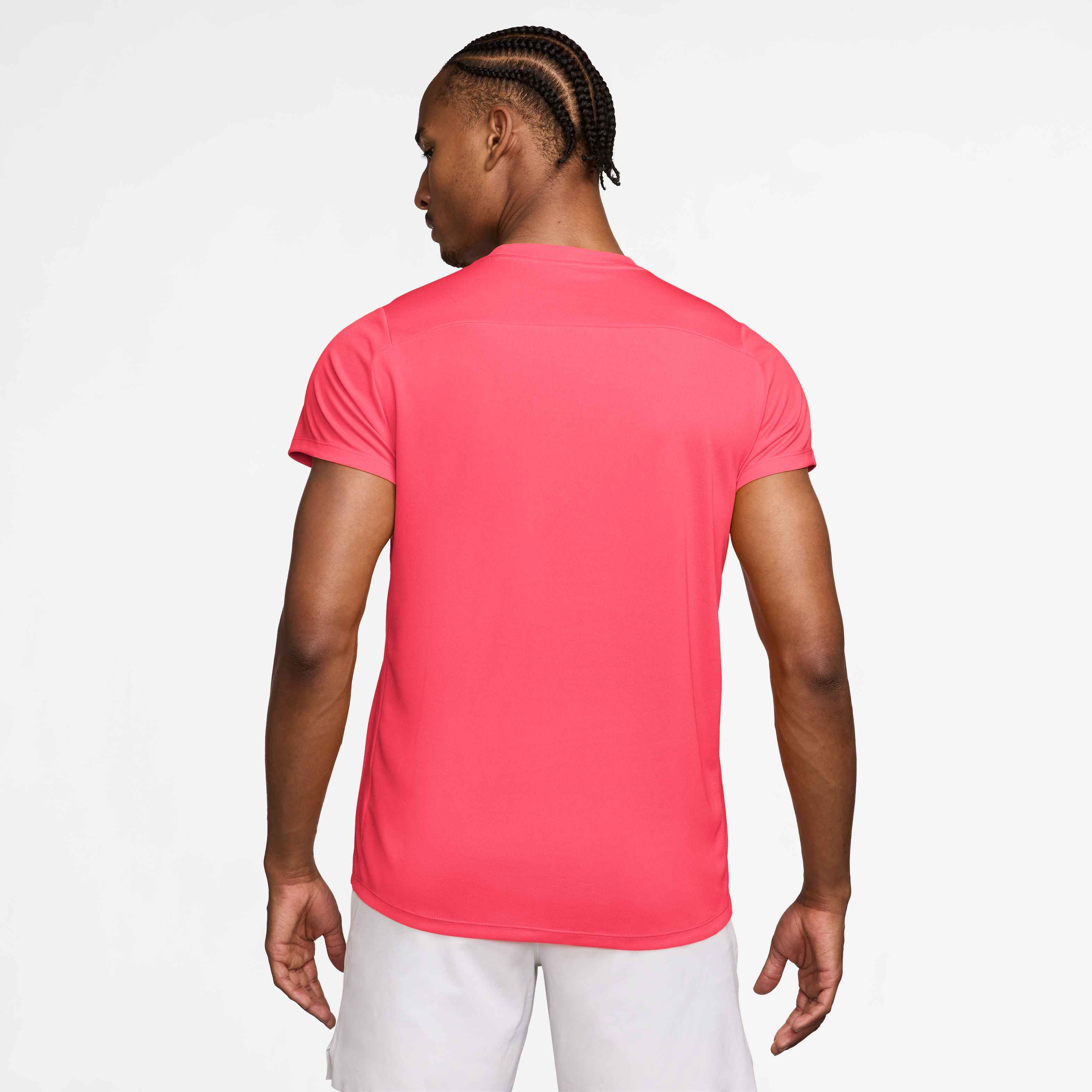 Nike Men's Court Victory Dri-FIT Tennis Top in Hot Lava/Black