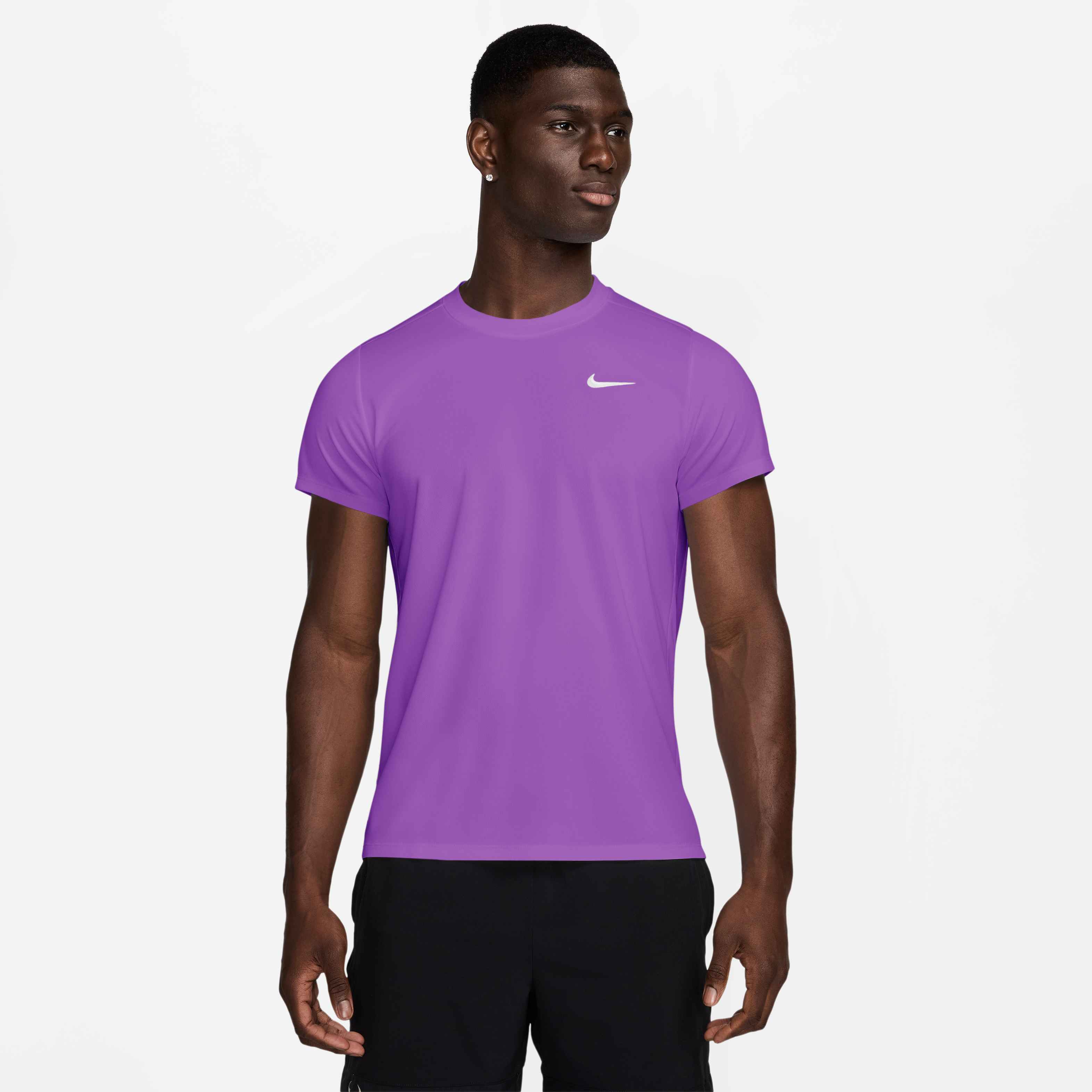 Nike Men's Court Victory Dri-FIT Tennis Top in Bright Violet/White