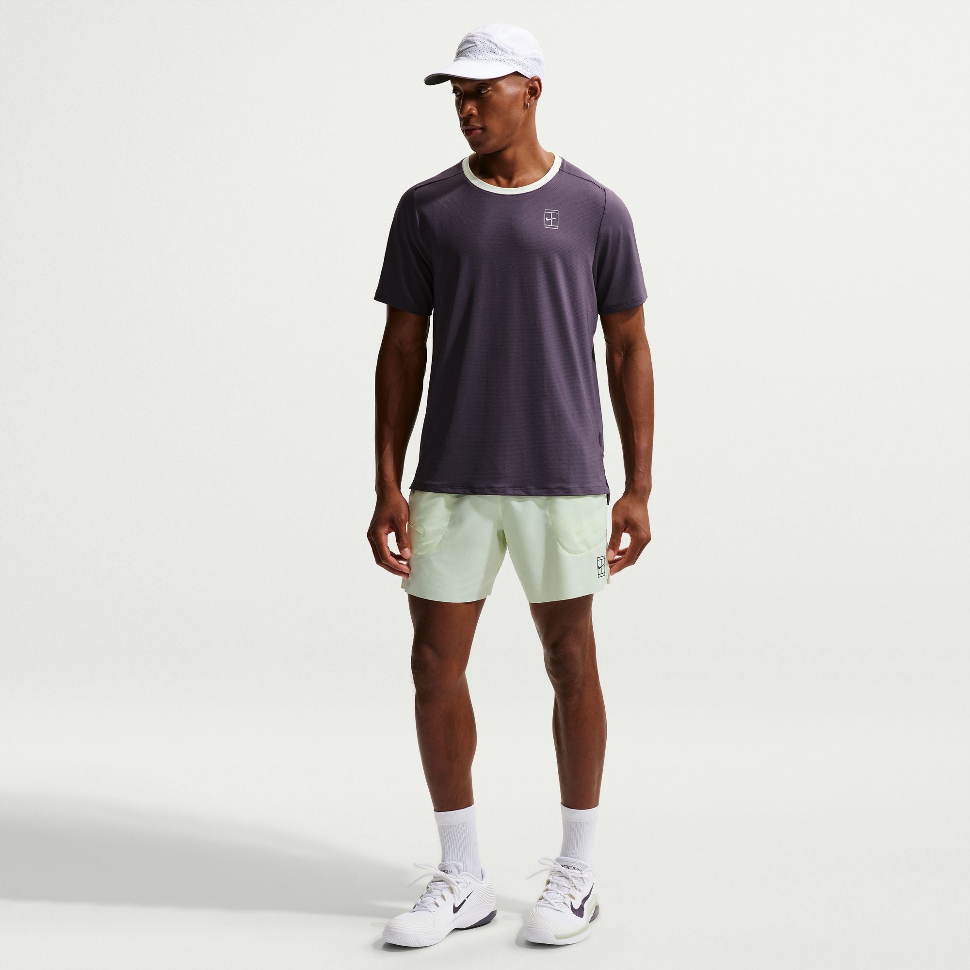 Nike Men's Court Advantage Dri-FIT 6" Tennis Shorts in Volt Tint/Black