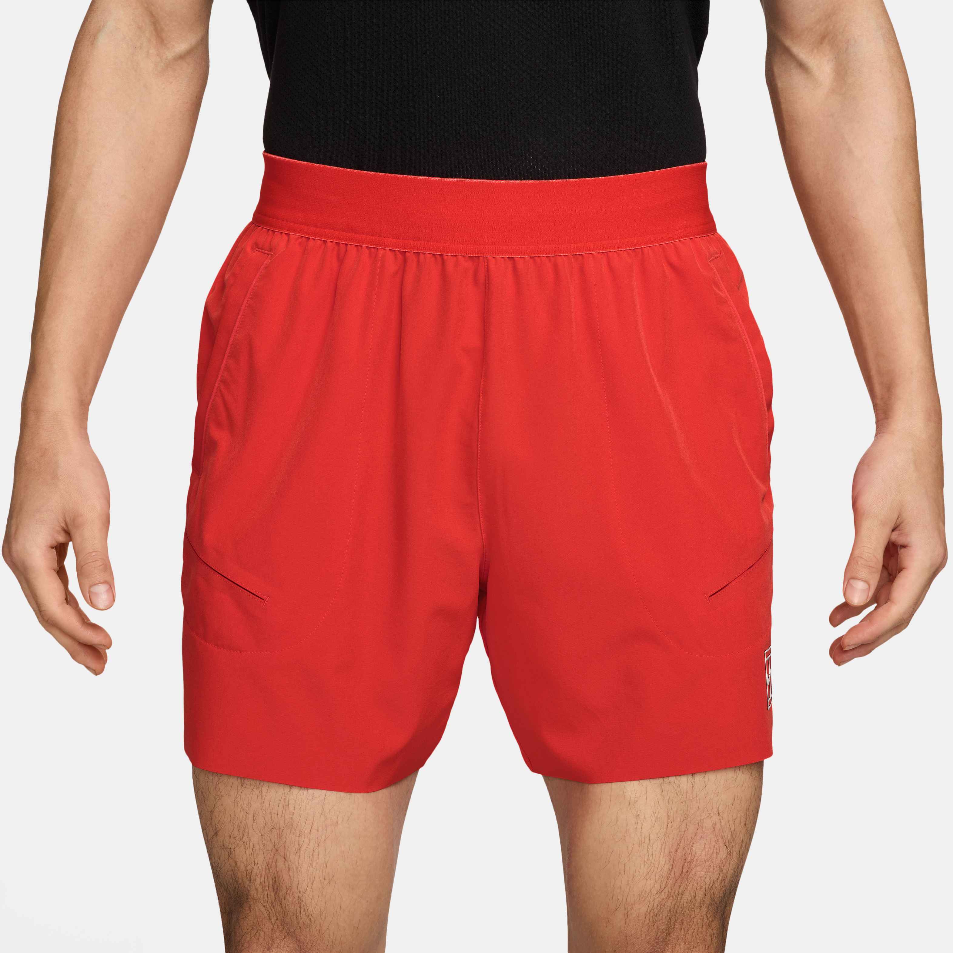 Nike Men's Court Advantage Dri-FIT 6" Tennis Shorts in Chile Red/White
