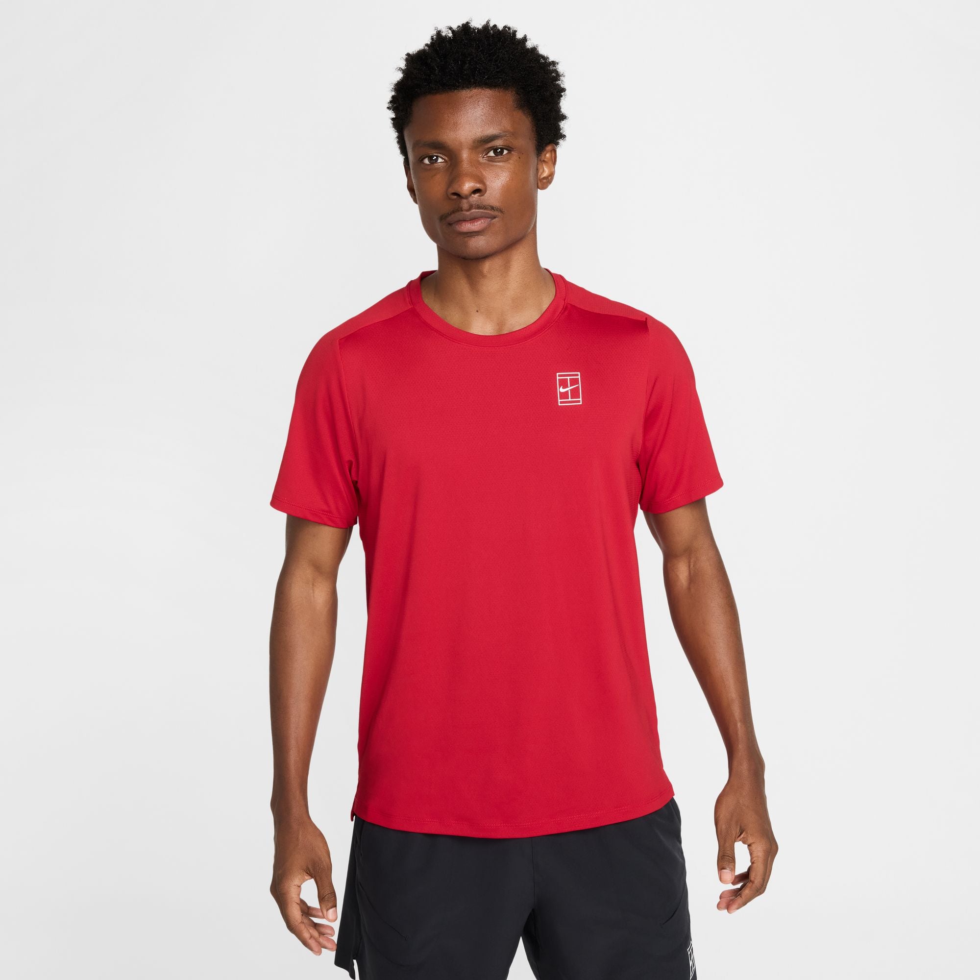 Nike Men's Court Advantage Dri-FIT Tennis Top in Gym Red/White