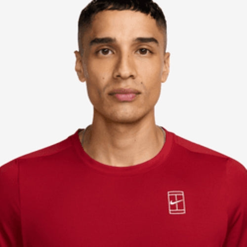 Nike Men's Court Advantage Dri-FIT Tennis Top in Gym Red/White