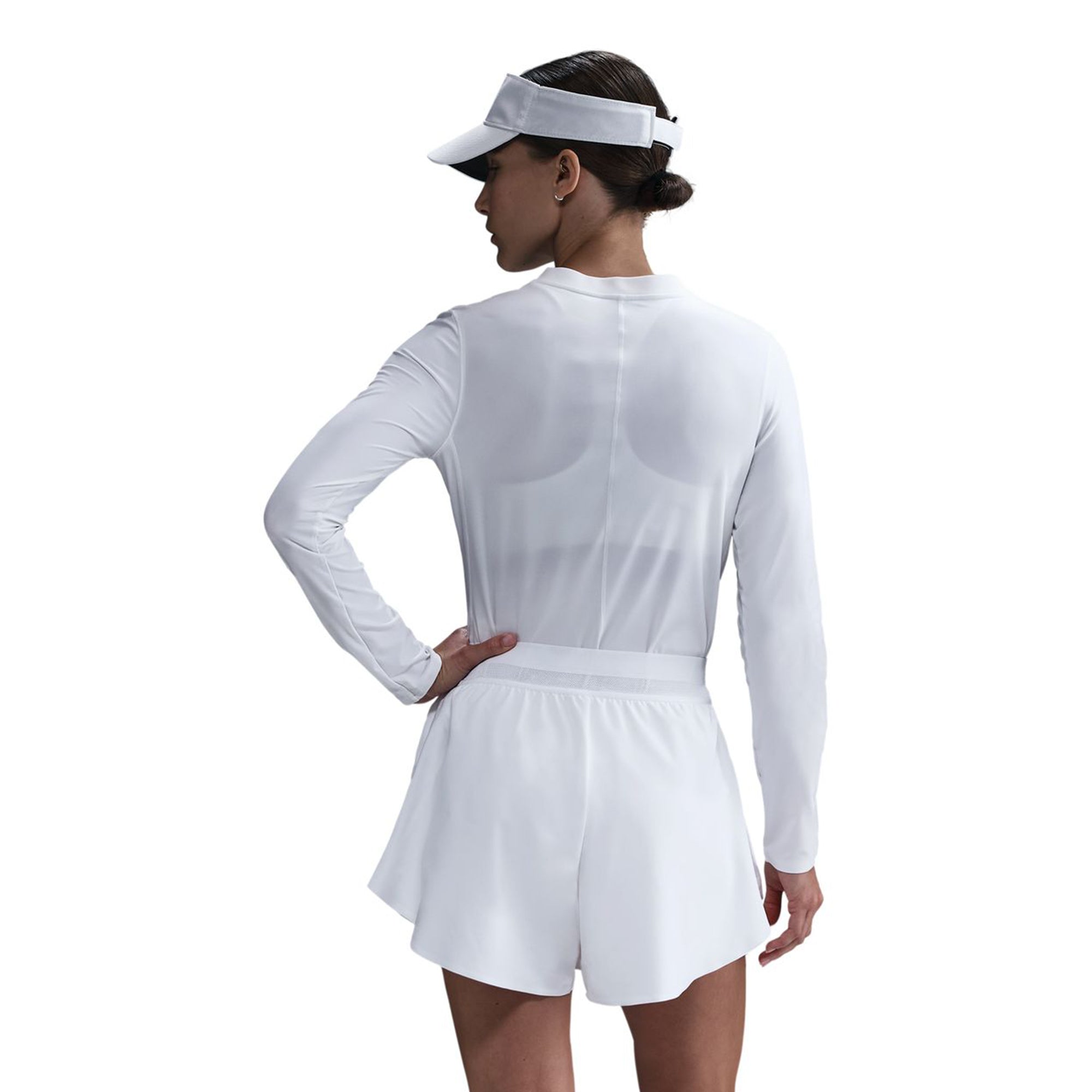 Nike Women's Court Advantage Dri-FIT-Mid Layer Tennis Top in White/White