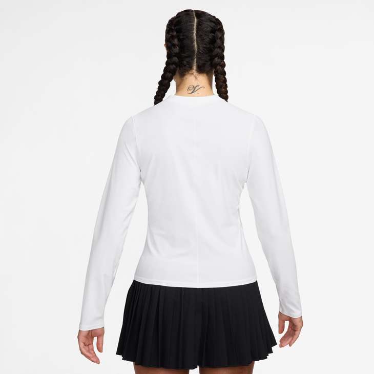Nike Women's Court Advantage Dri-FIT-Mid Layer Tennis Top in White/White