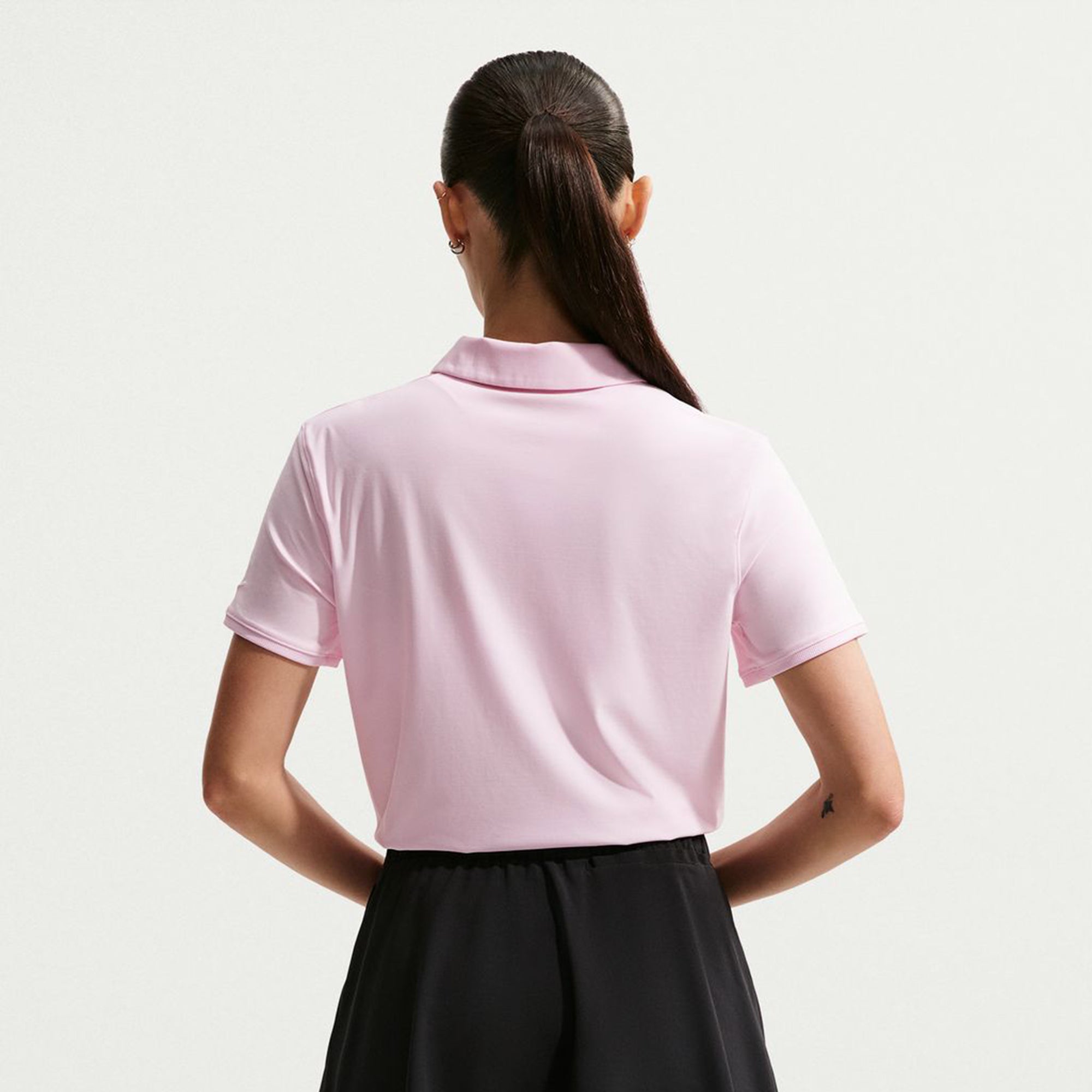 Nike Women's Victory Dri-FIT Long-Sleeve Polo in Pink Foam/White
