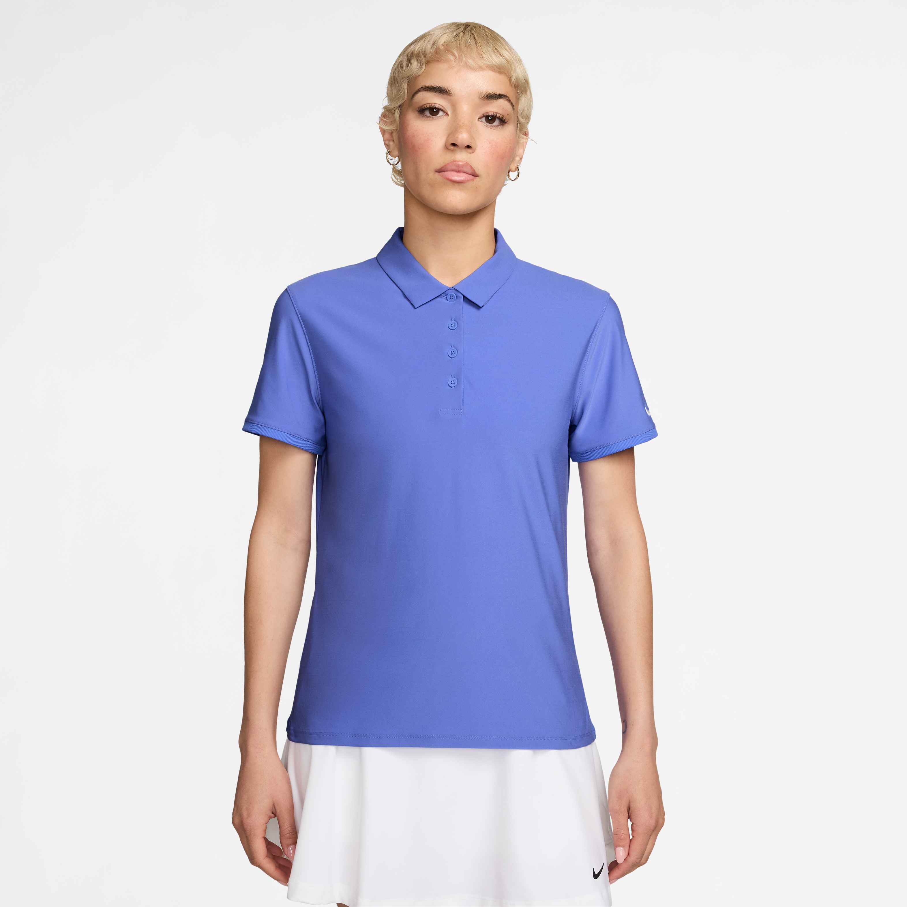 Nike Women's Victory Dri-FIT Long-Sleeve Polo in Sapphire/White