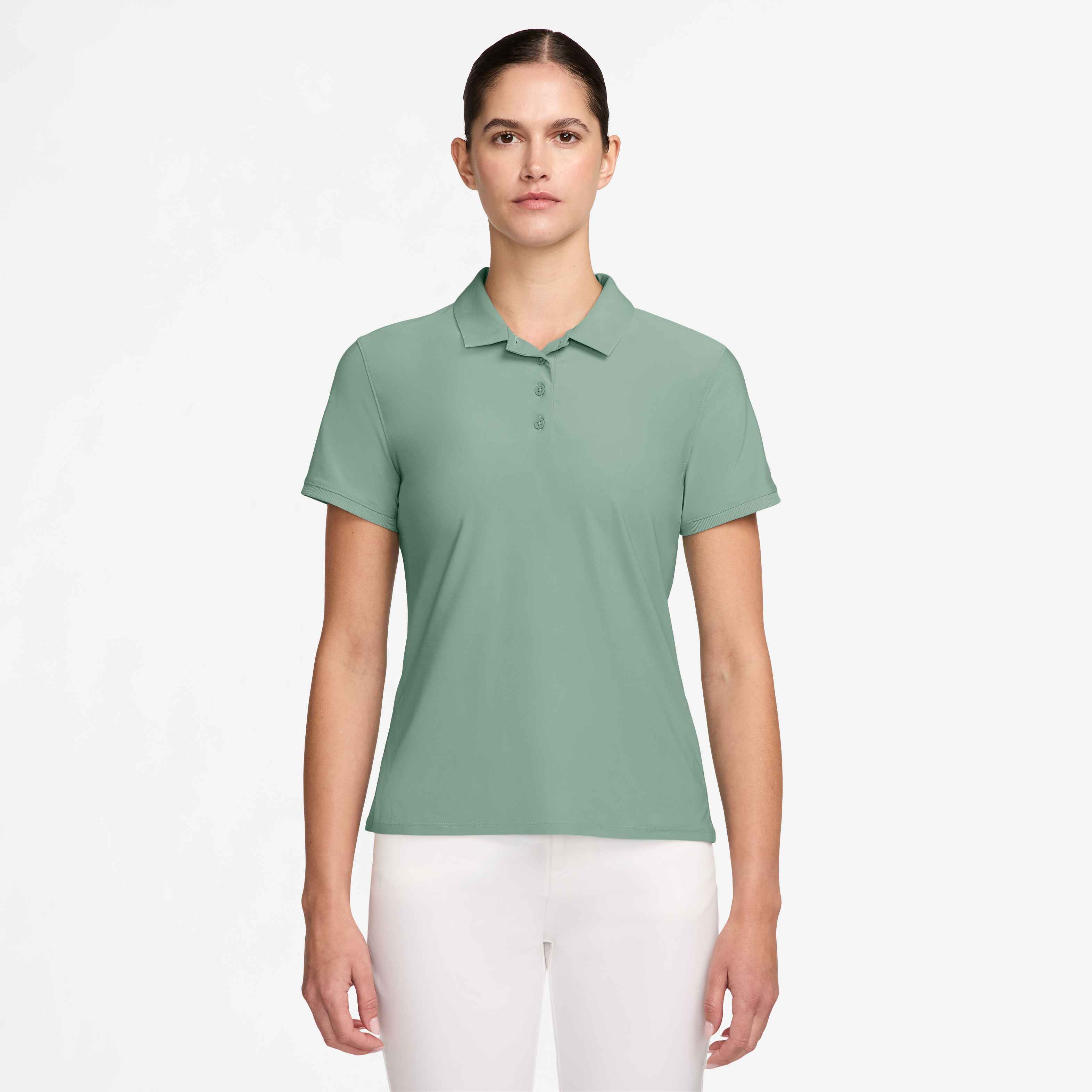 Nike Women's Victory Dri-FIT Long-Sleeve Polo in Steam/White