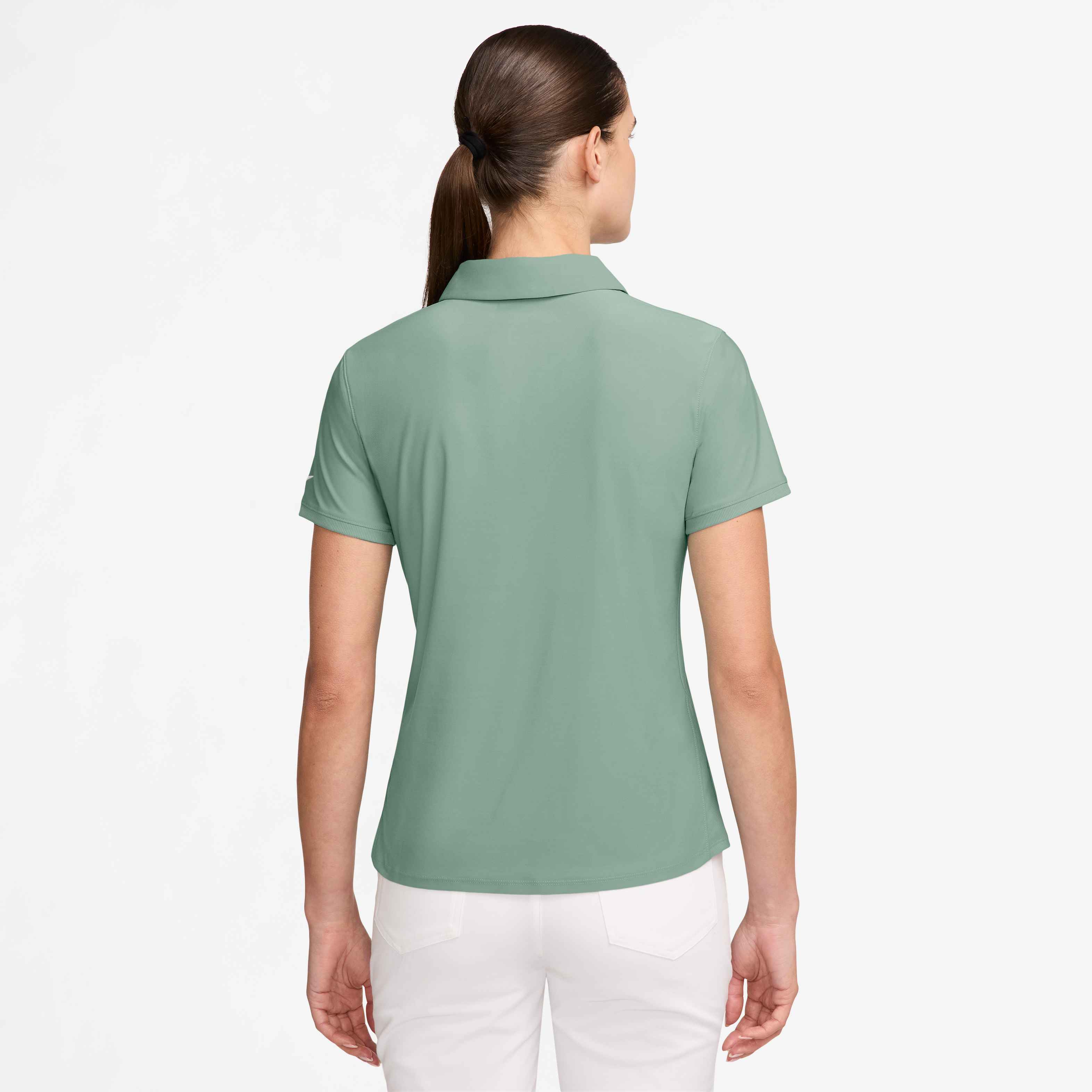 Nike Women's Victory Dri-FIT Long-Sleeve Polo in Steam/White