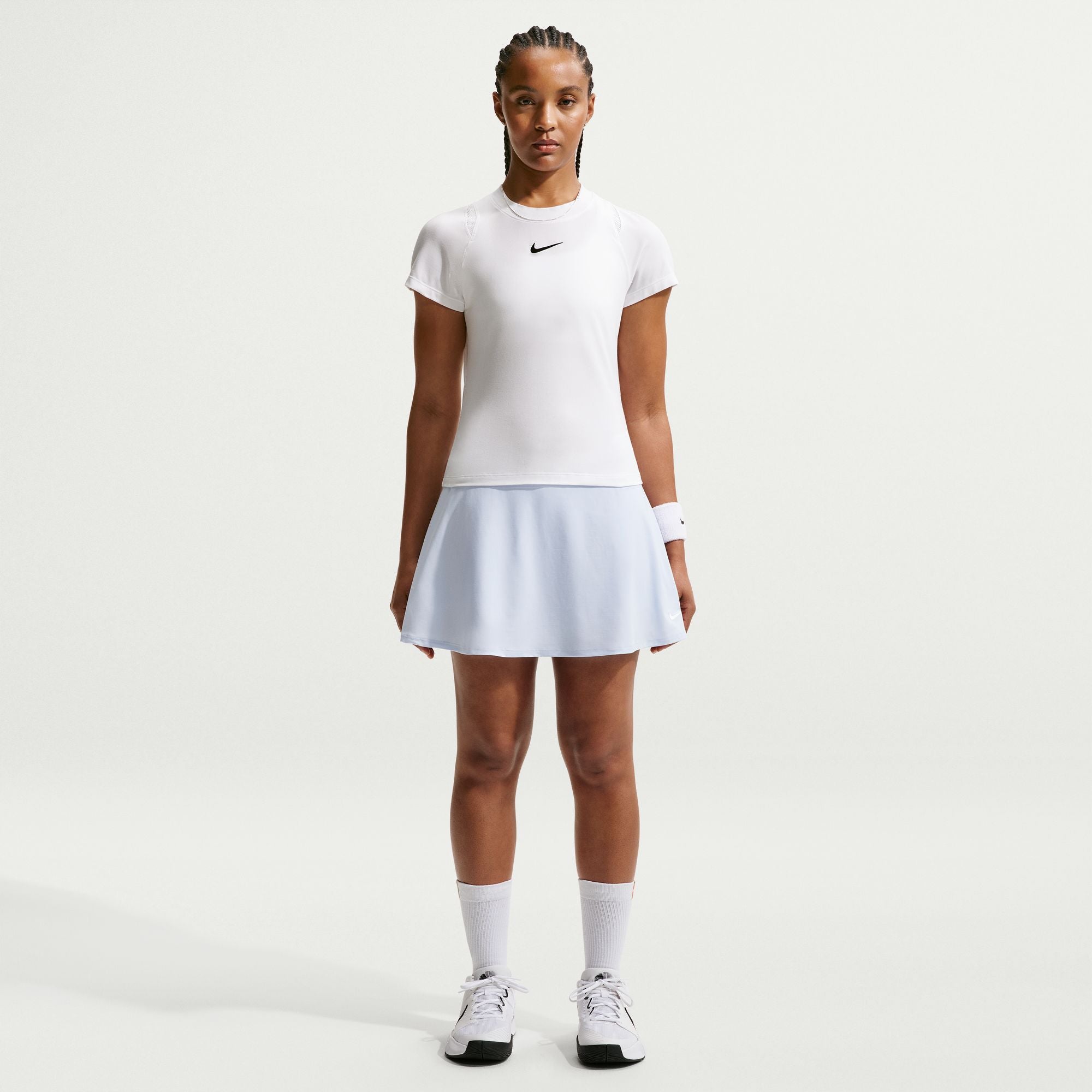 Nike Women's Victory Dri-FIT Flouncy Tennis Skirt in Hydrogen Blue/White