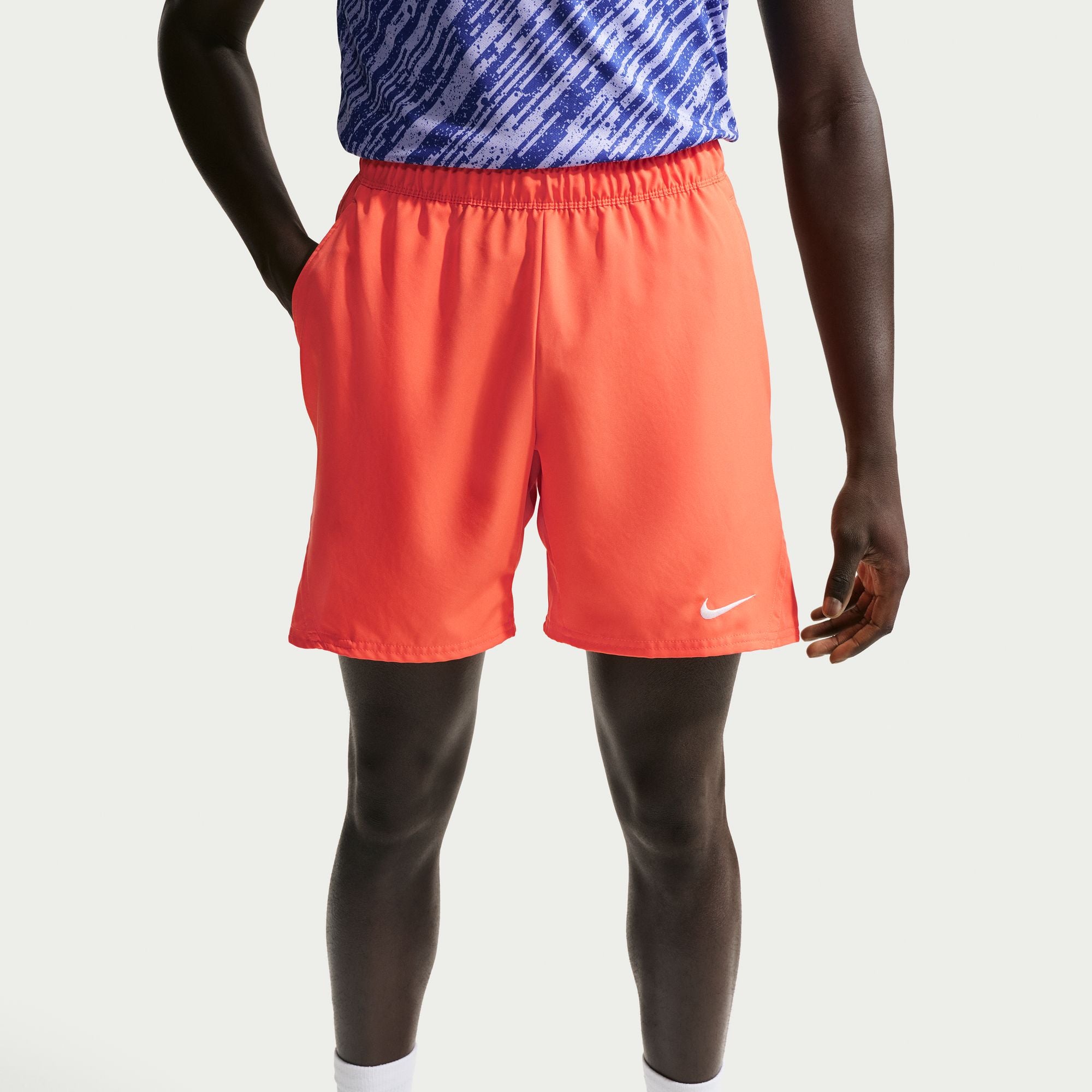 Nike Men's Court Victory Dri-FIT 18cm Tennis Shorts in Turf Orange/White